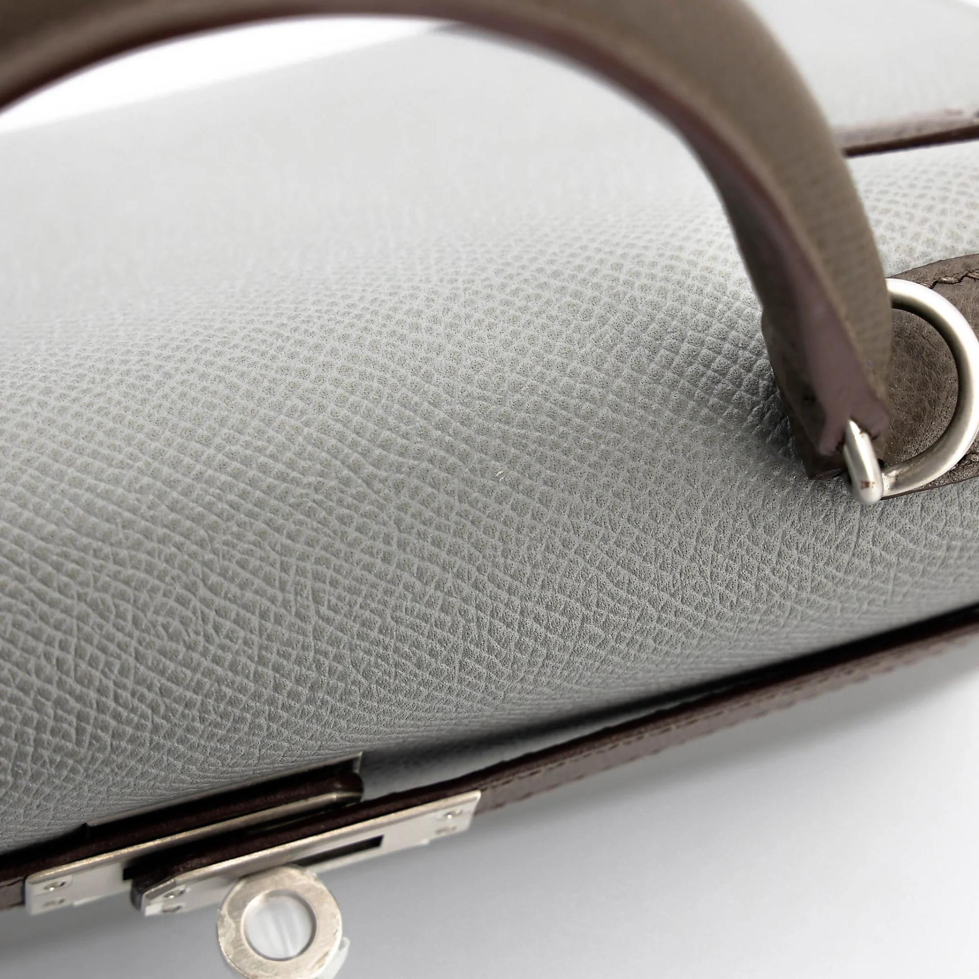 ランク NS 未使用品 HERMÈS エルメス ケリー25 セリエ グリムエット (4Z) エタン (8F) エプソン マットシルバー金具 A刻印 (2017) - 21