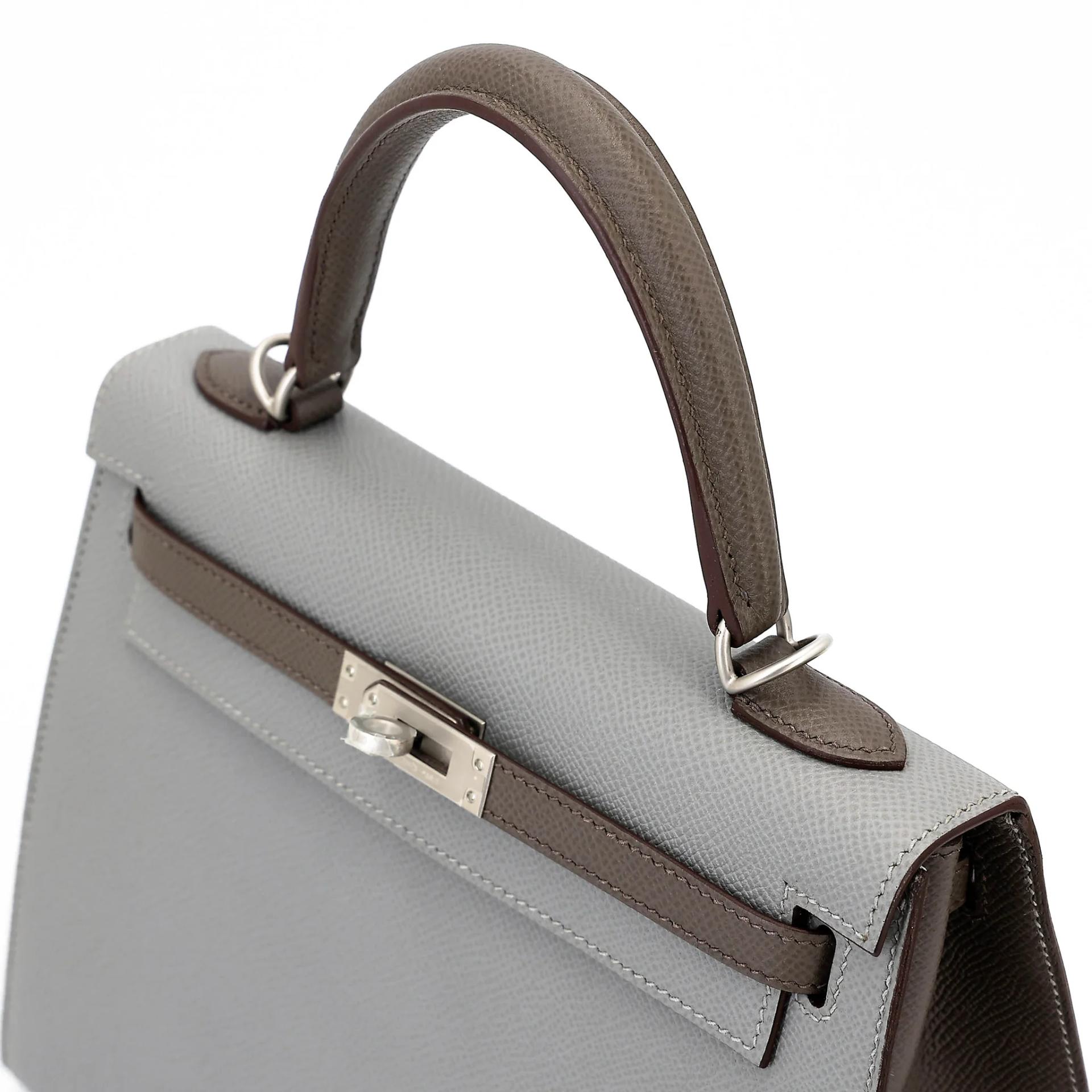 ランク NS 未使用品 HERMÈS エルメス ケリー25 セリエ グリムエット (4Z) エタン (8F) エプソン マットシルバー金具 A刻印 (2017) - 3