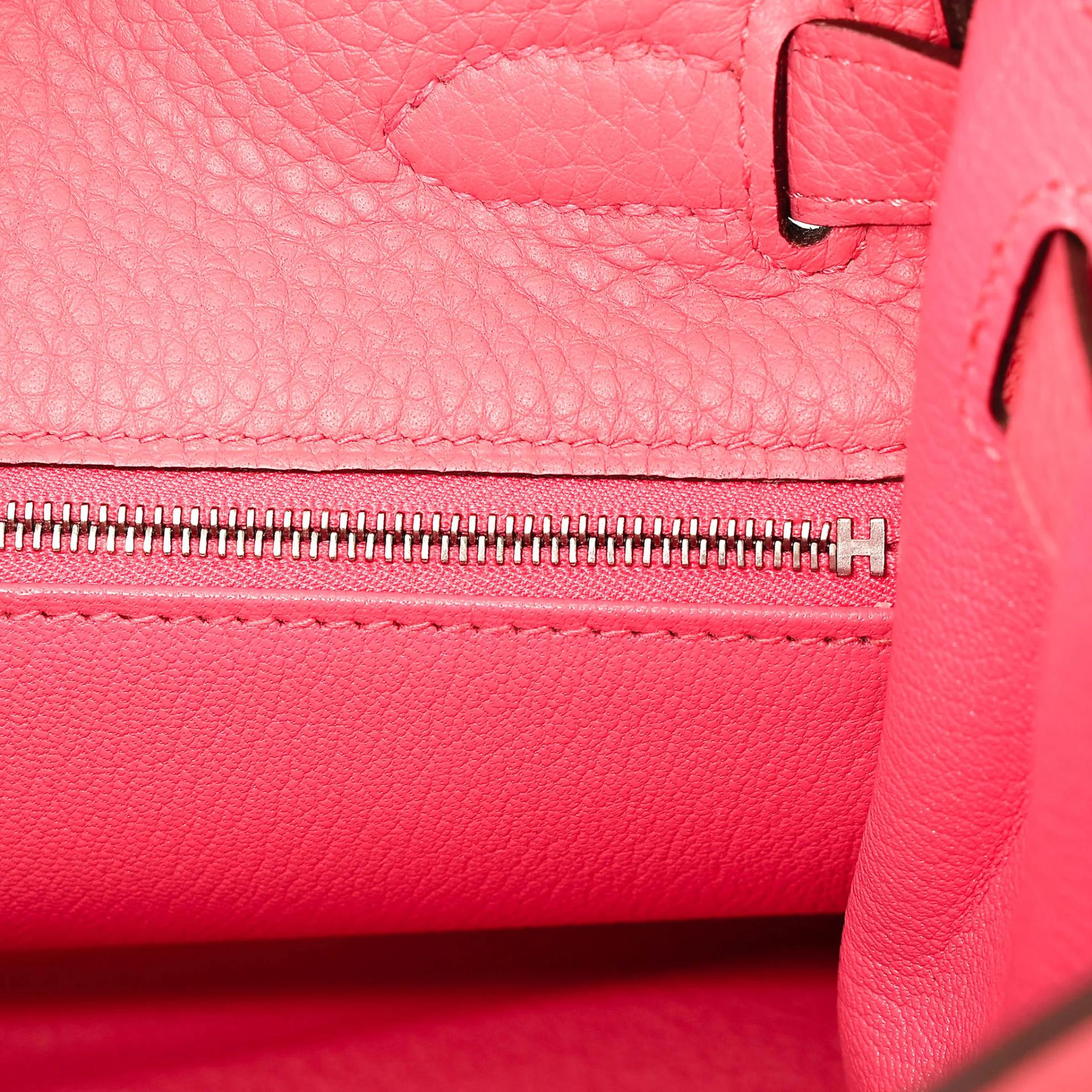 Excellent ( Rank SA ) HERMÈS Kelly 28 Rose Azalee (8W) Clemence Palladium hardware Y (2020) - 14