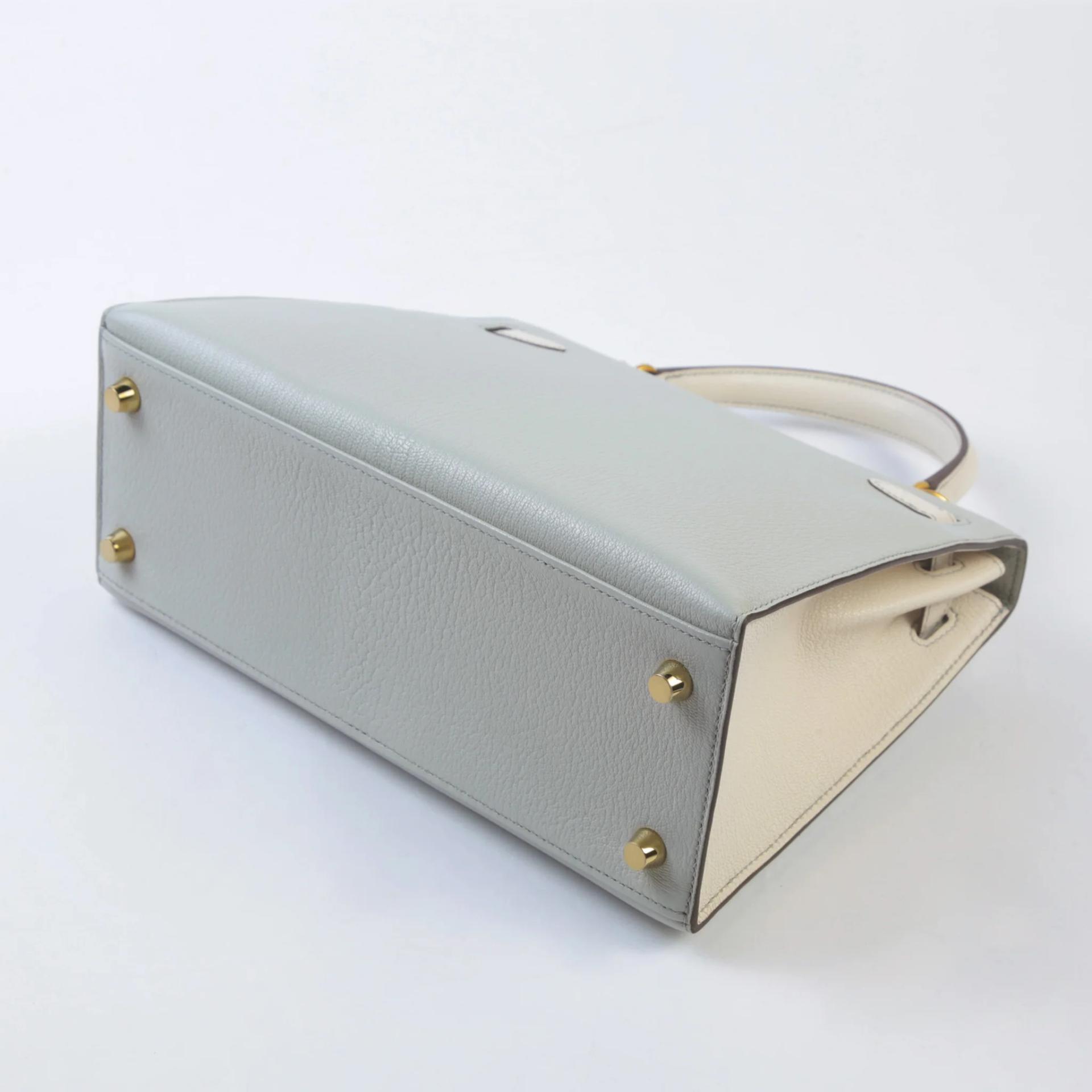Kelly 25 Sellier Gris Perle (80) Craie (10) | GINZA XIAOMA
