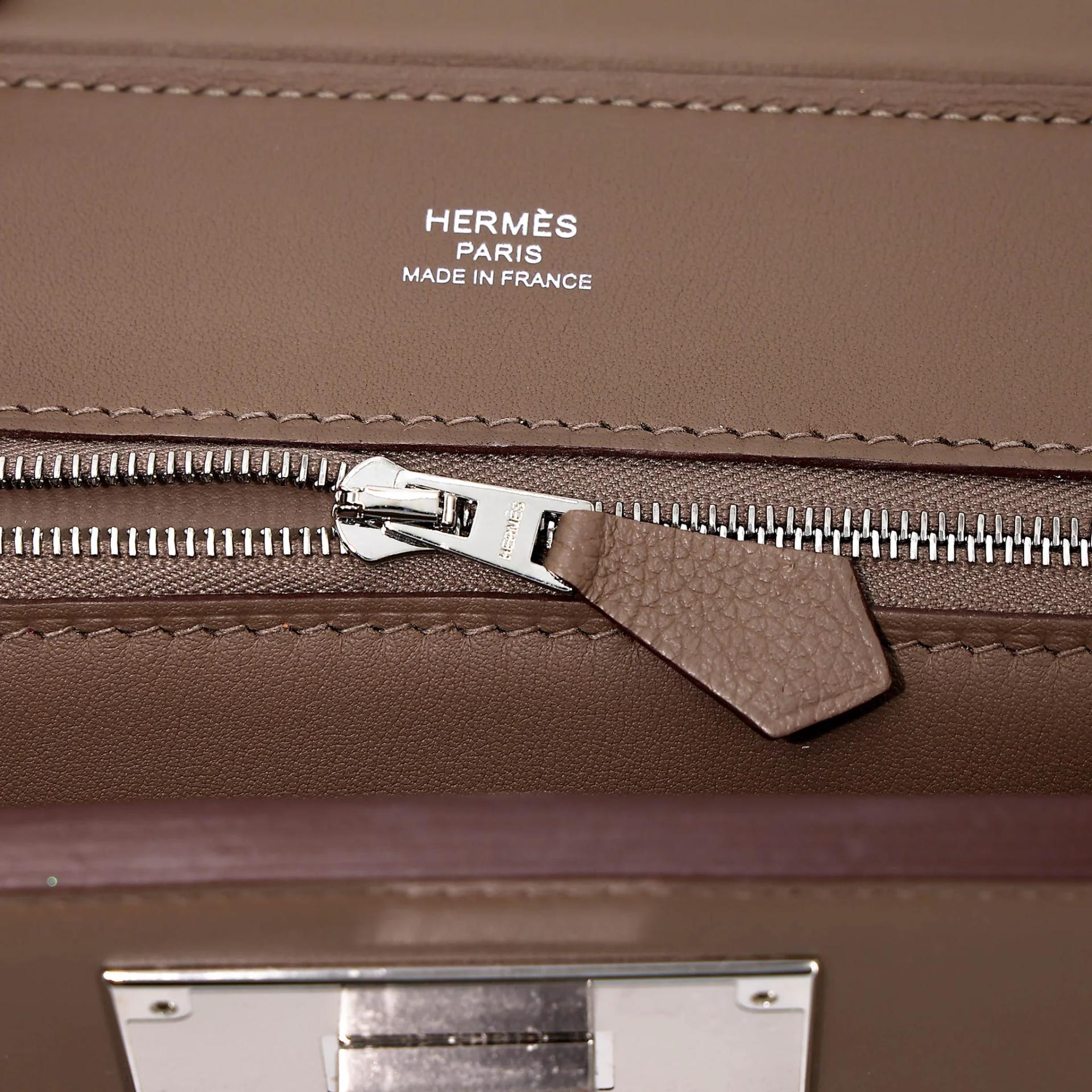 Unused ( Rank NS ) HERMÈS 24/24 - 21 mini Etoupe (18) Evercolor Palladium hardware W (2024) - 14