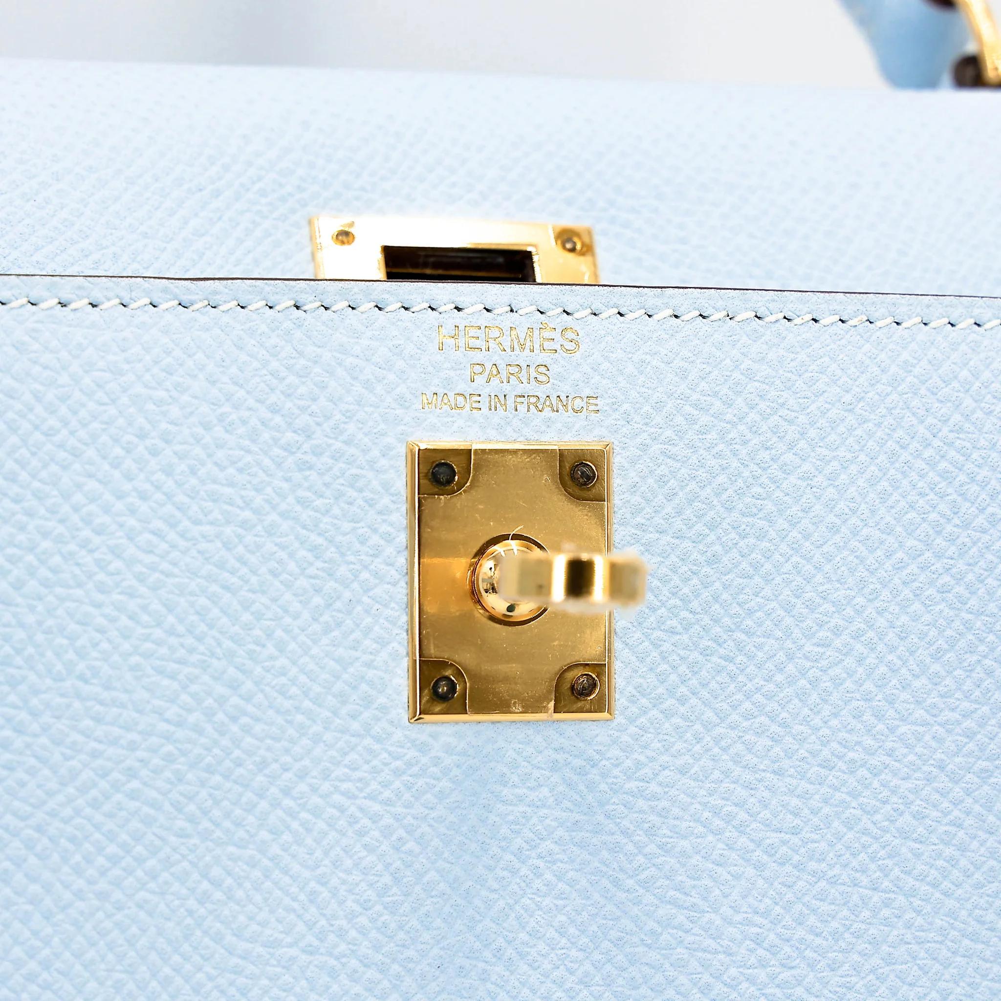 ランク NS 未使用品 HERMÈS エルメス ケリー25 セリエ ブルーブリュム (T0) エプソン ゴールド金具 Y刻印 (2020) - 13