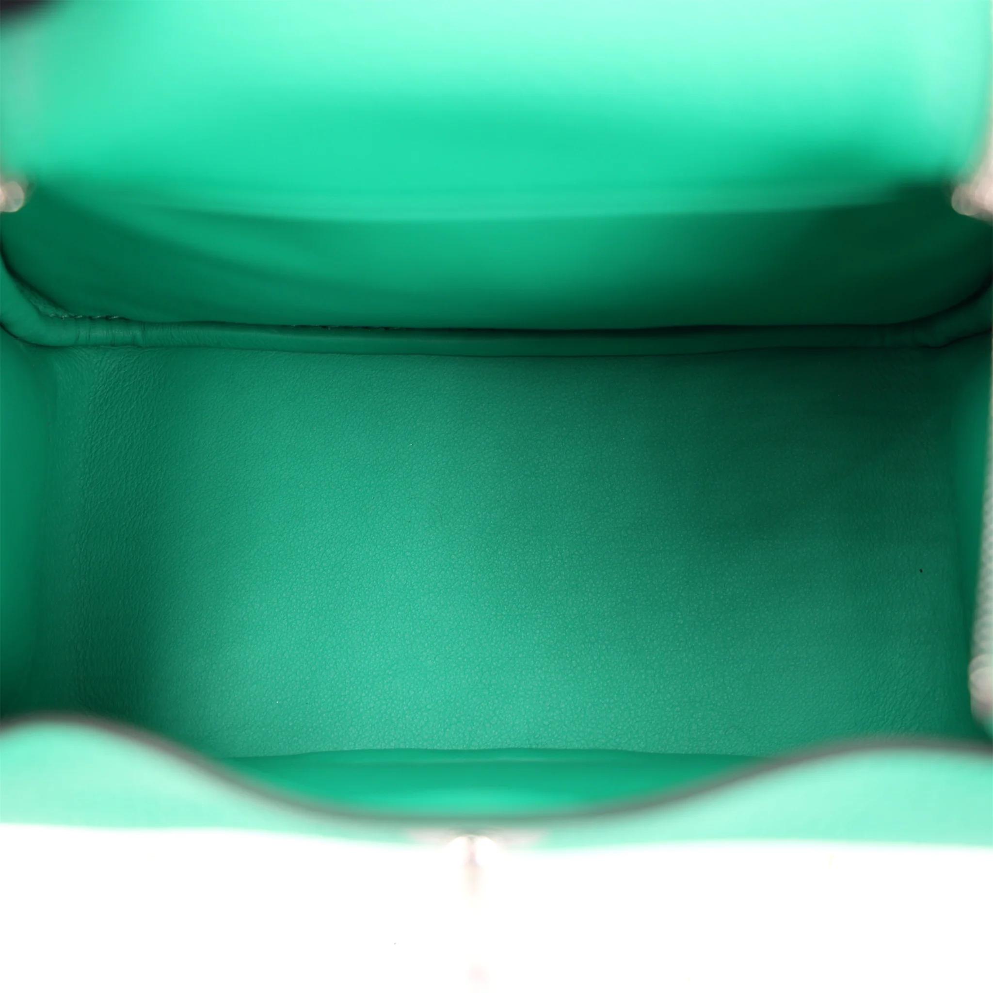Unused ( Rank NS ) HERMÈS Mini Lindy Menthe (6W) Clemence Palladium hardware U (2022) - 11