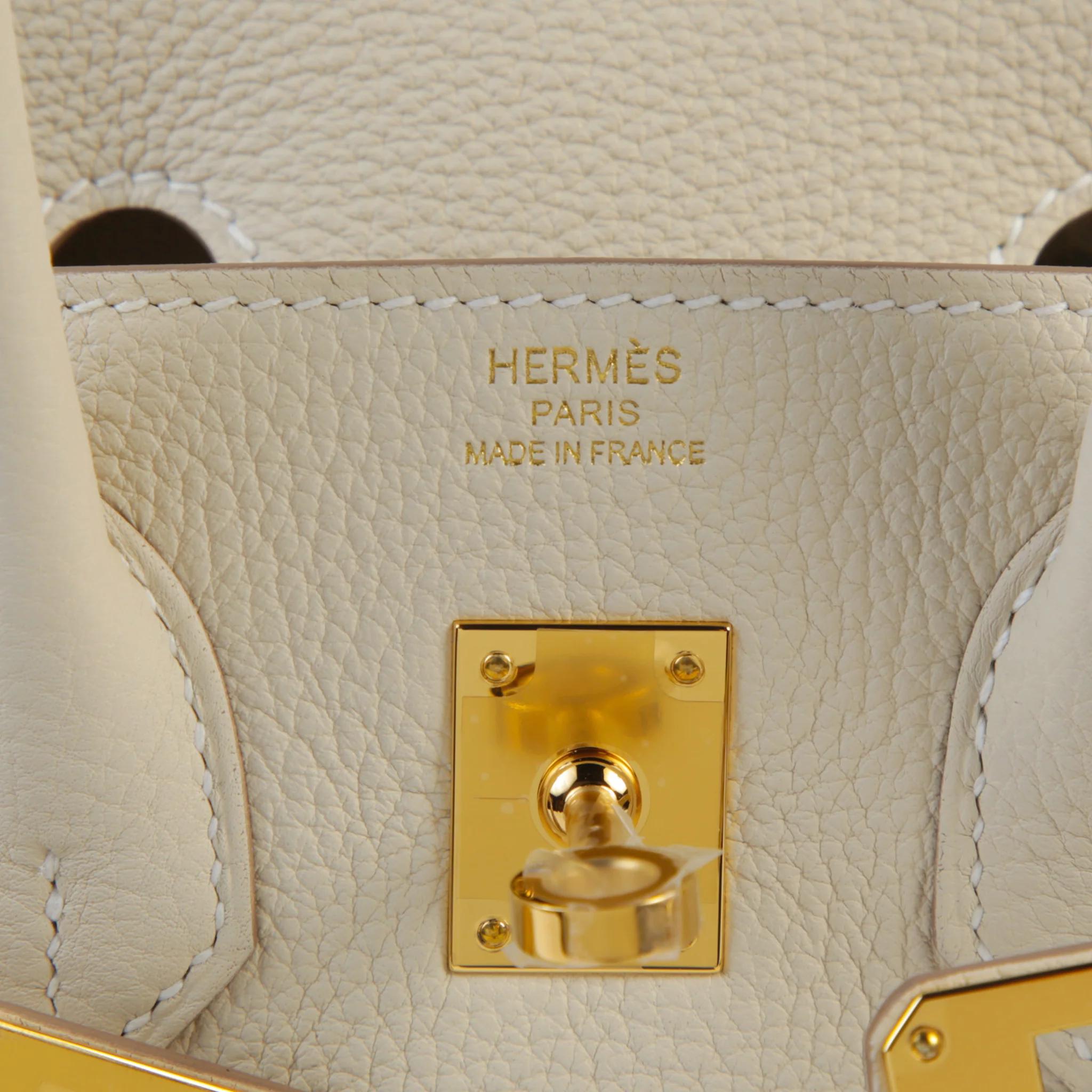 Brand New ( Rank N ) HERMÈS Birkin 25 Craie (10) Togo Gold hardware G (2026) - 9