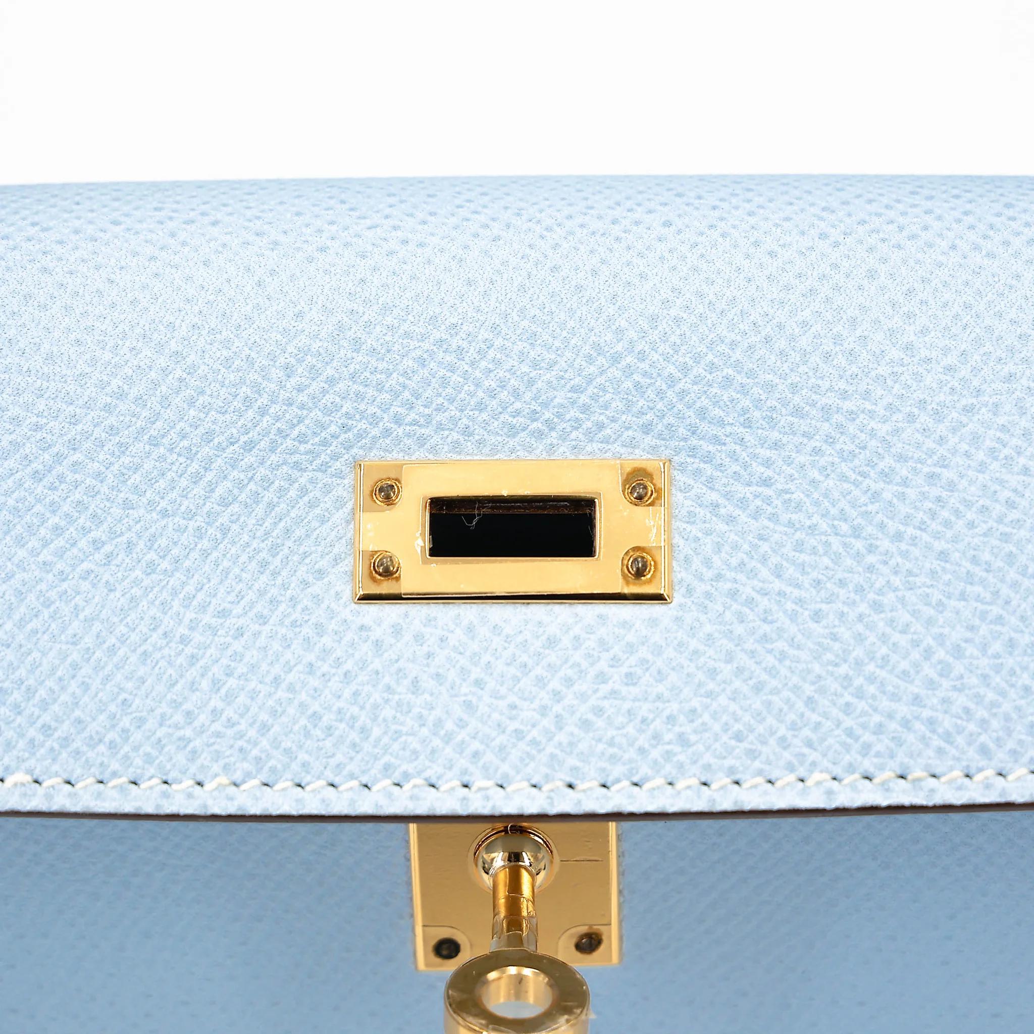 ランク NS 未使用品 HERMÈS エルメス ケリー25 セリエ ブルーブリュム (T0) エプソン ゴールド金具 Y刻印 (2020) - 10