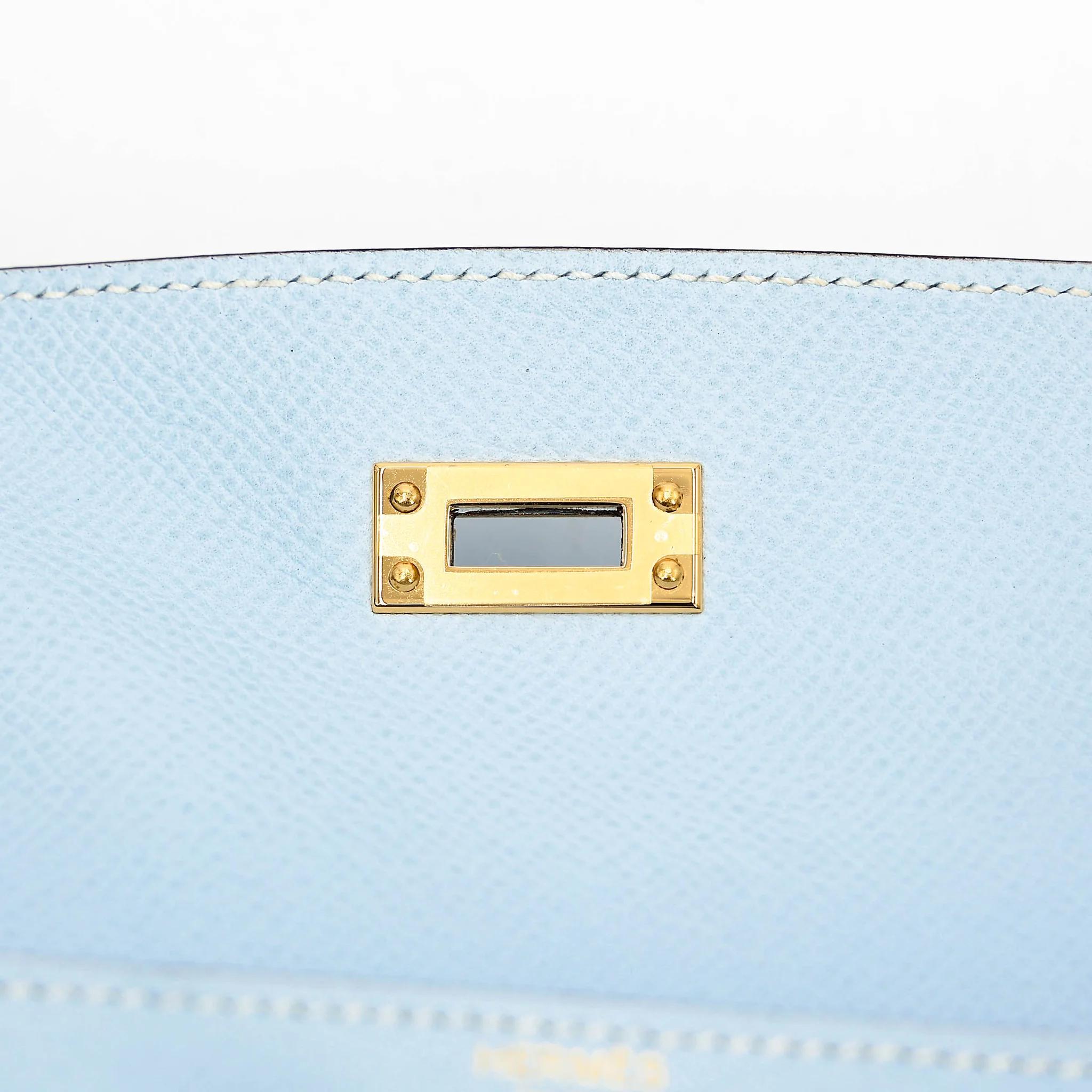 ランク NS 未使用品 HERMÈS エルメス ケリー25 セリエ ブルーブリュム (T0) エプソン ゴールド金具 Y刻印 (2020) - 11