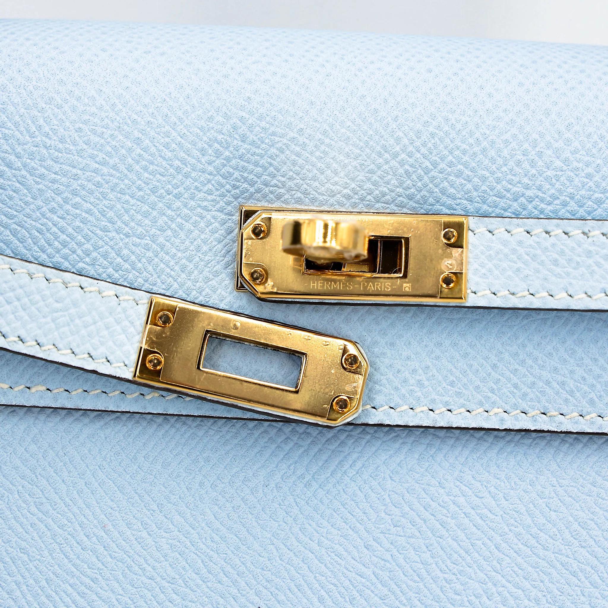 ランク NS 未使用品 HERMÈS エルメス ケリー25 セリエ ブルーブリュム (T0) エプソン ゴールド金具 Y刻印 (2020) - 8