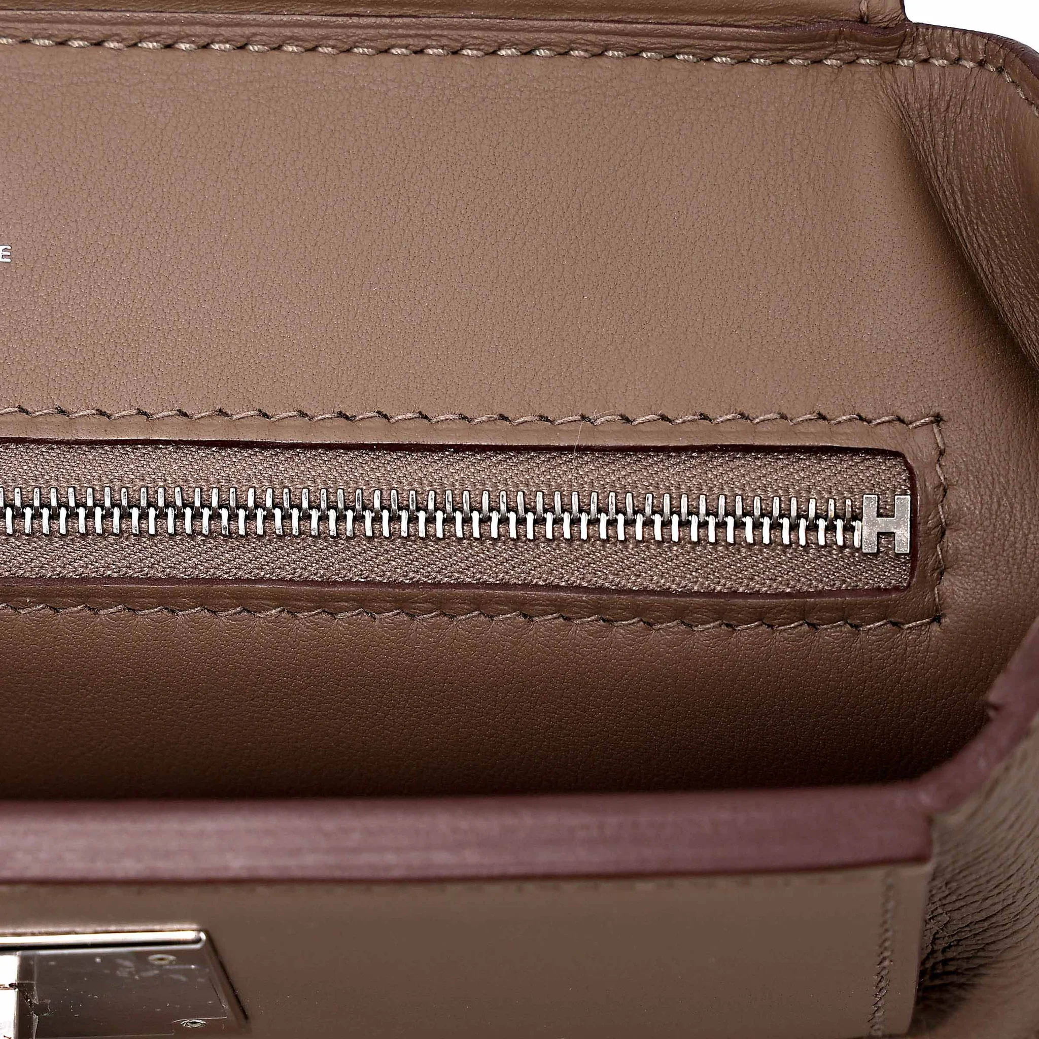 Unused ( Rank NS ) HERMÈS 24/24 - 21 mini Etoupe (18) Evercolor Palladium hardware W (2024) - 15