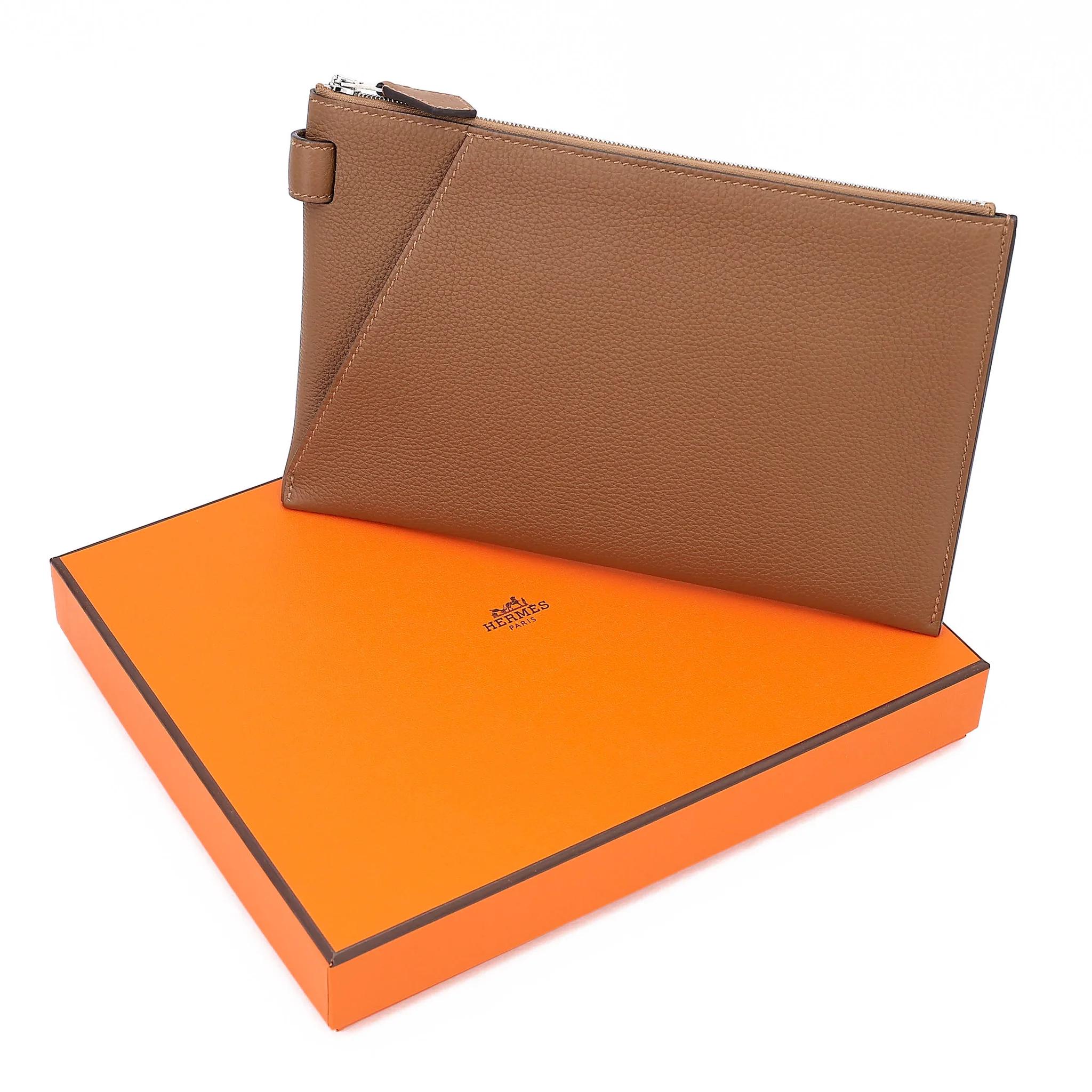 ランク NS 未使用品 HERMÈS エルメス キャバヴェルティージュ 24 ポーチ アルザン (3G) トゴ シルバー金具 - 3
