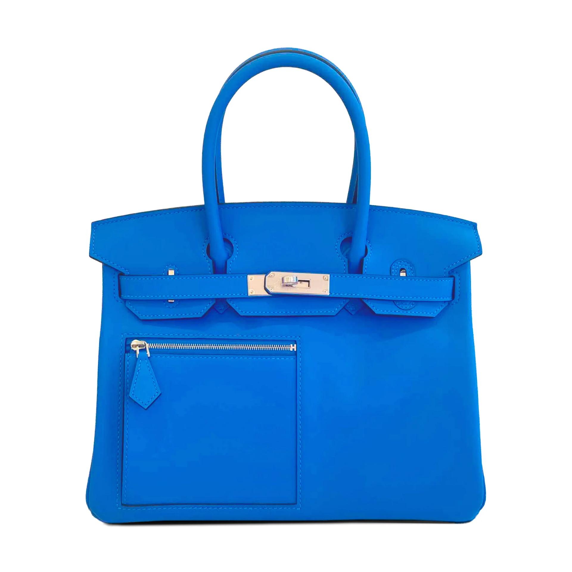 全新 HERMÈS 愛馬仕 Birkin 30 Colormatic T7 水妖藍 Bleu Hydra Swift牛皮 銀扣 K刻 2025年 - 1