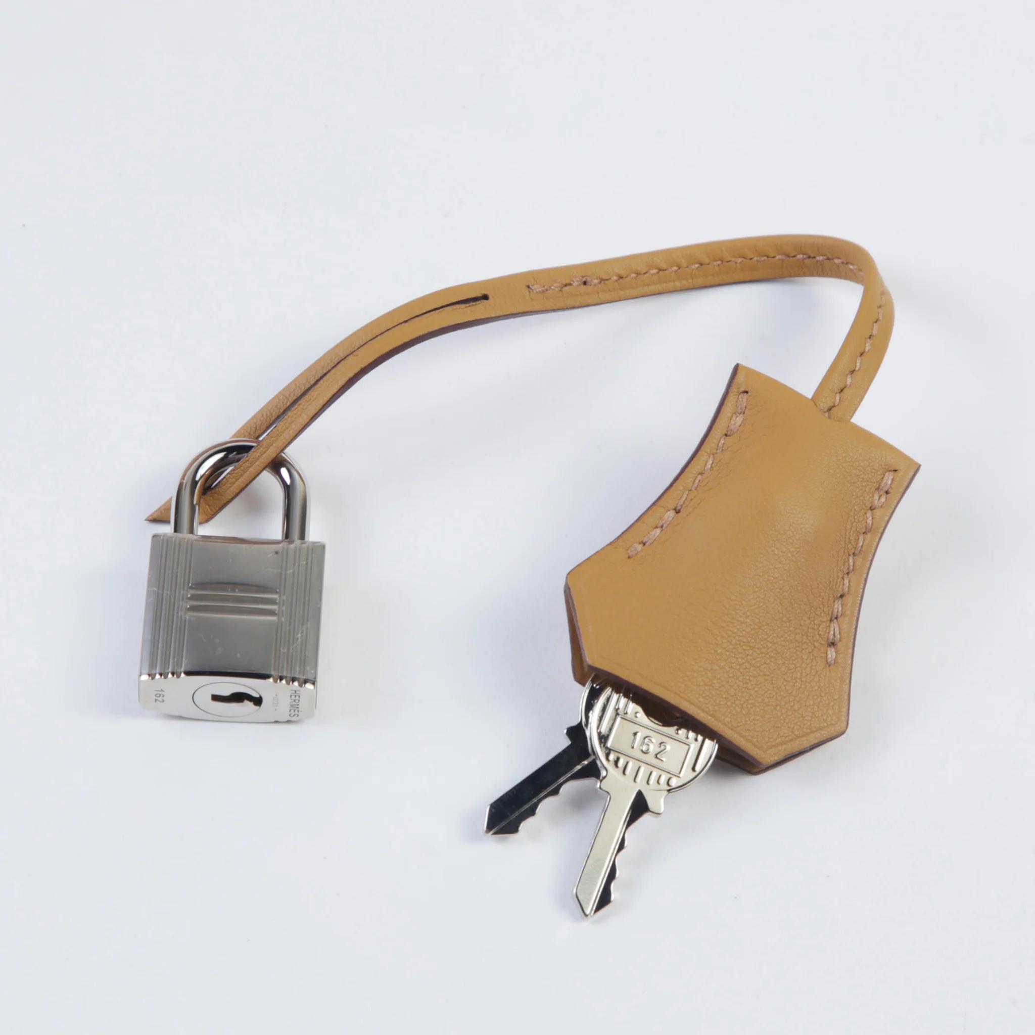 Unused ( Rank NS ) HERMÈS Limited Edition Birkin 25 In & Out Biscuit (4B) Swift Palladium hardware Z (2021) - 13