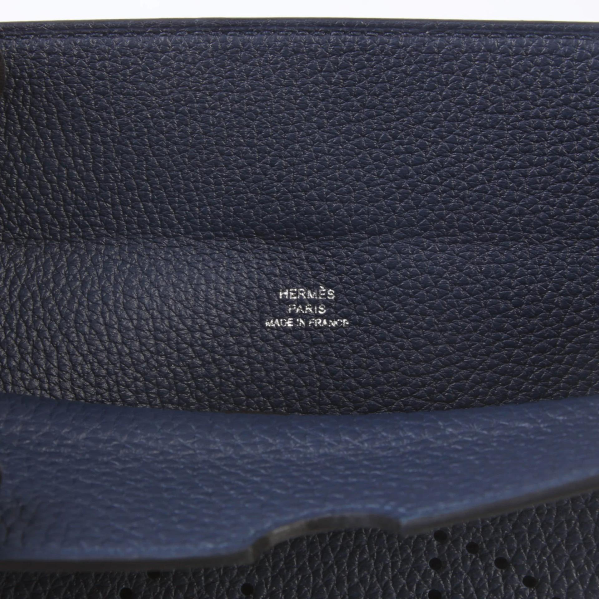 Brand New ( Rank N ) HERMÈS Videpoches bag Bleu Abysse (7K) Togo Palladium hardware K (2025) - 8