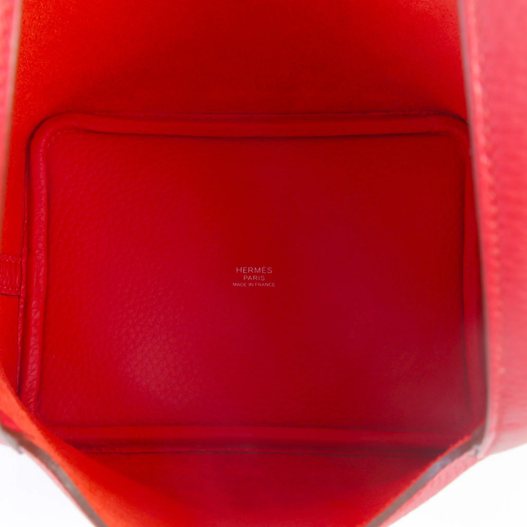全新 HERMÈS 爱马仕 Picotin 菜篮子 PM 18 S3 桃心红 Rouge De Coeur Clemence小牛皮 银扣 G刻 2026年 - 8