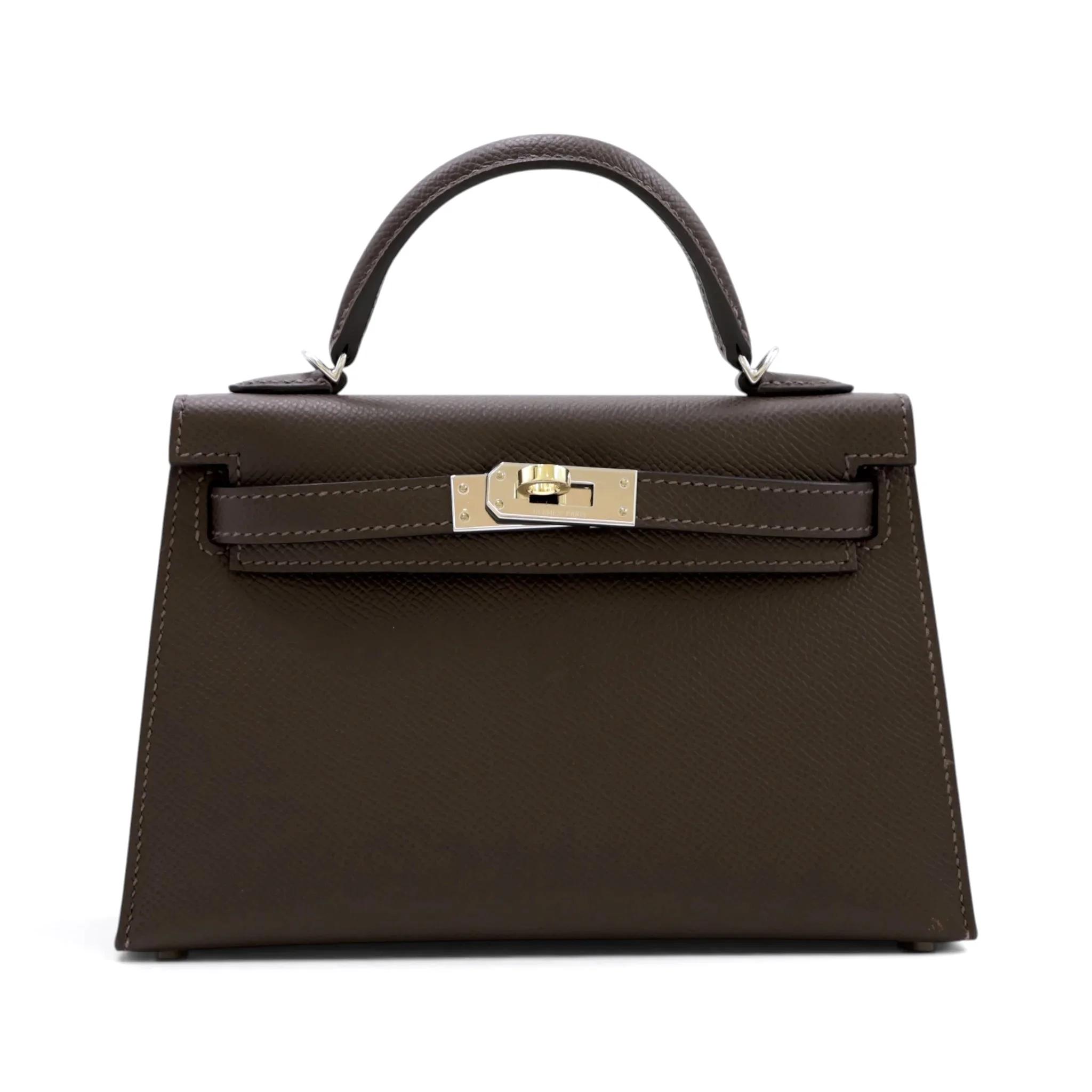 Very Good ( Rank A) HERMÈS Mini Kelly II Ebene (46) Epsom Electrum hardware K (2025) - 1
