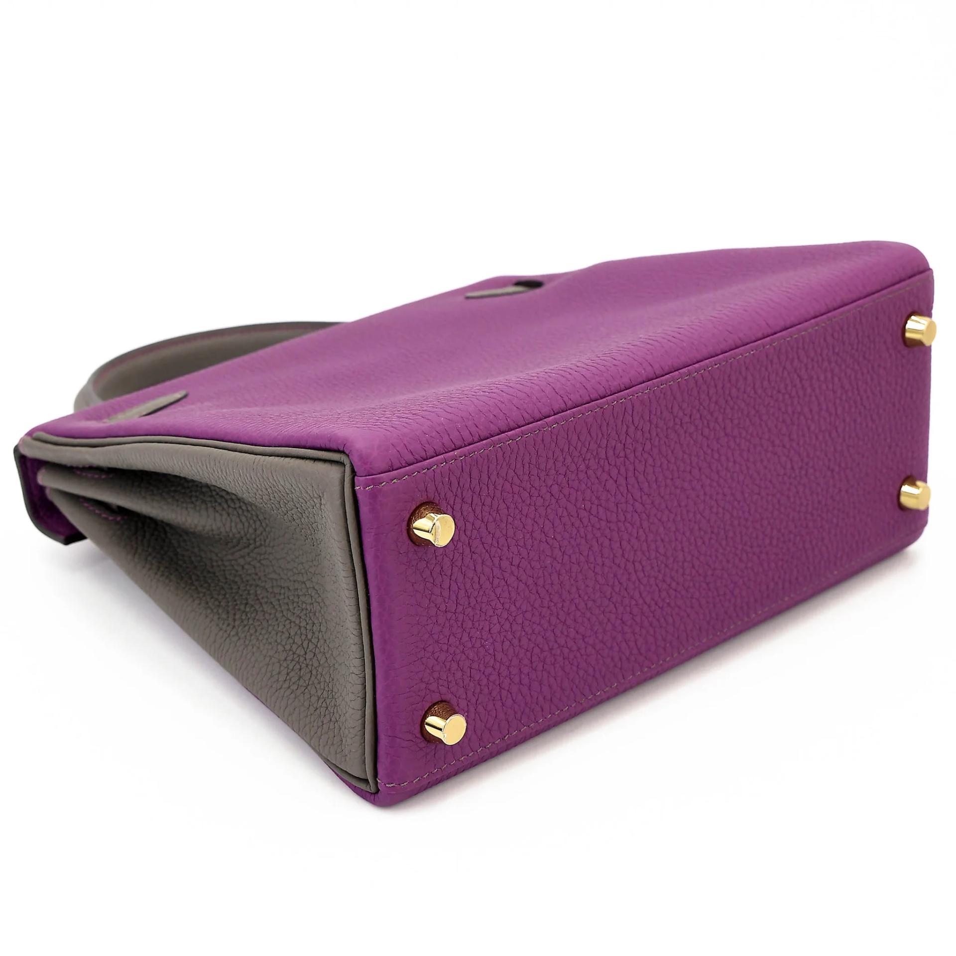 Unused ( Rank NS ) HERMÈS Special Order Kelly 25 HSS Anemone (P9) Etain (8F) Togo Gold hardware D (2019) - 7