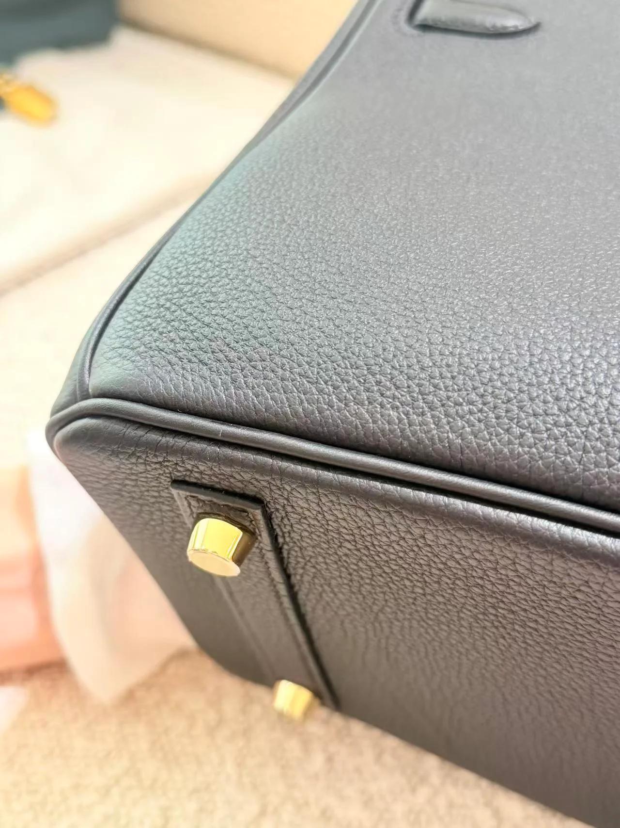 Unused ( Rank NS ) HERMÈS Birkin 25 Noir (89) Togo Gold hardware K (2025) - 17