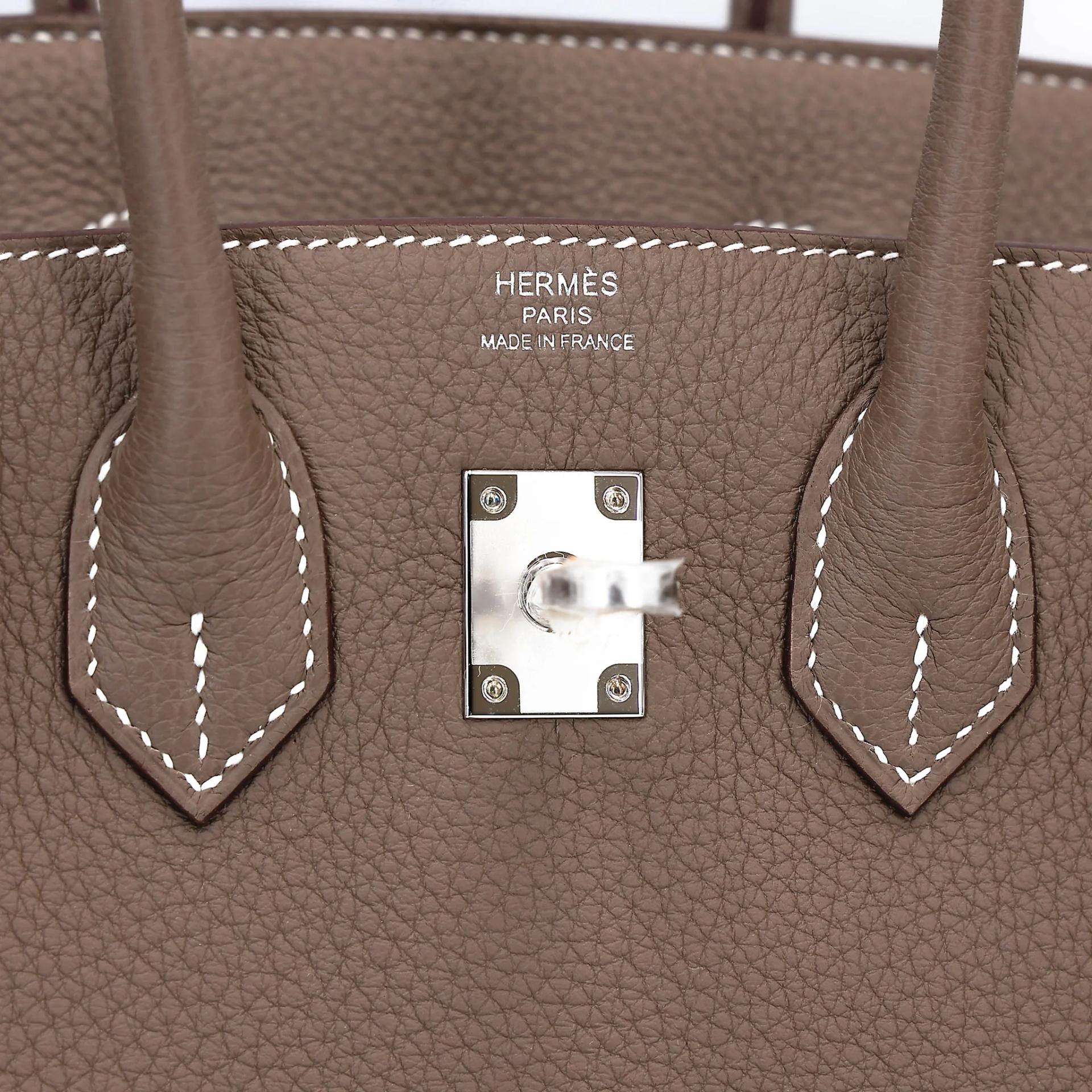 Brand New ( Rank N ) HERMÈS Birkin 25 Etoupe (18) Togo Palladium hardware G (2026) - 10