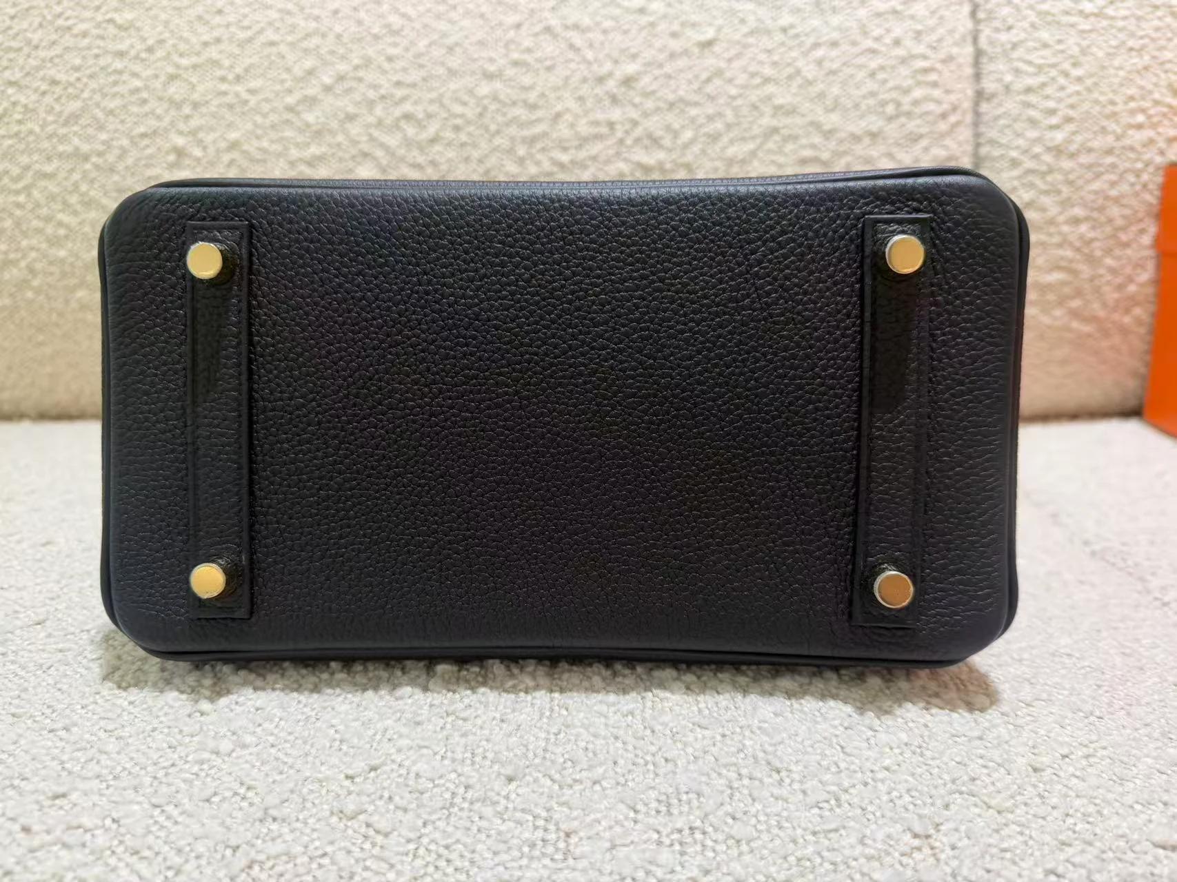 Unused ( Rank NS ) HERMÈS Birkin 25 Noir (89) Togo Gold hardware K (2025) - 12