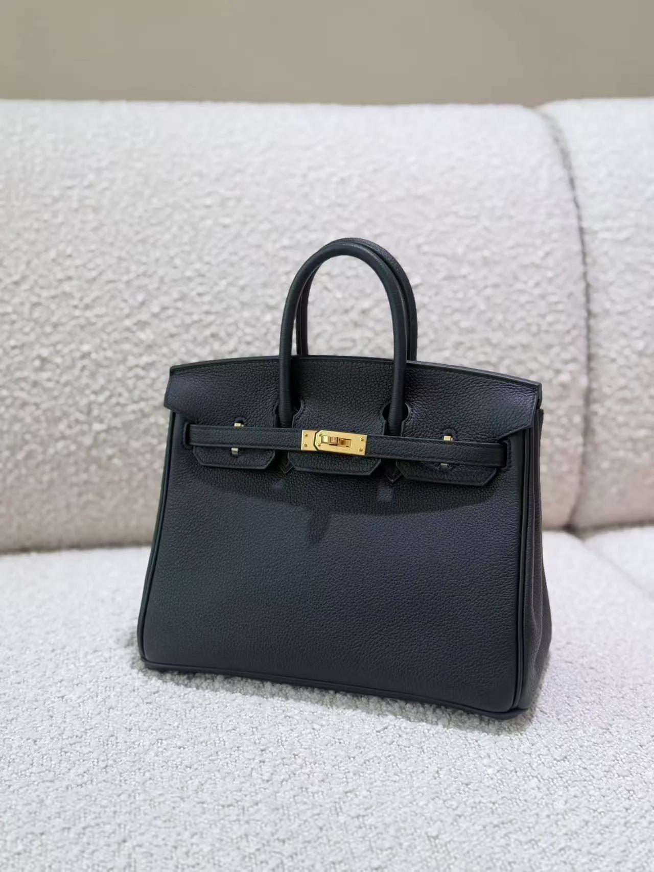 Unused ( Rank NS ) HERMÈS Birkin 25 Noir (89) Togo Gold hardware K (2025) - 3
