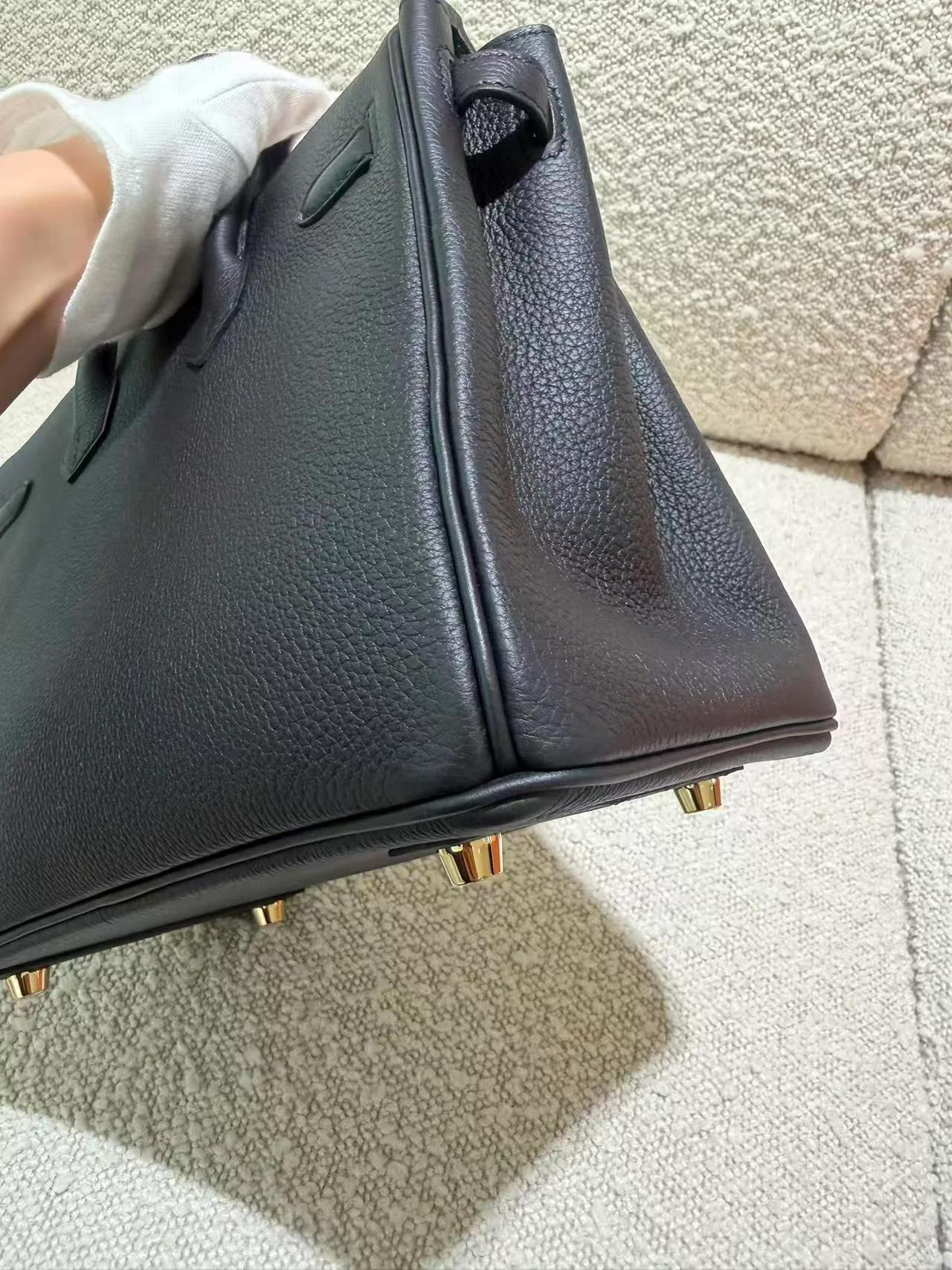 Unused ( Rank NS ) HERMÈS Birkin 25 Noir (89) Togo Gold hardware K (2025) - 9