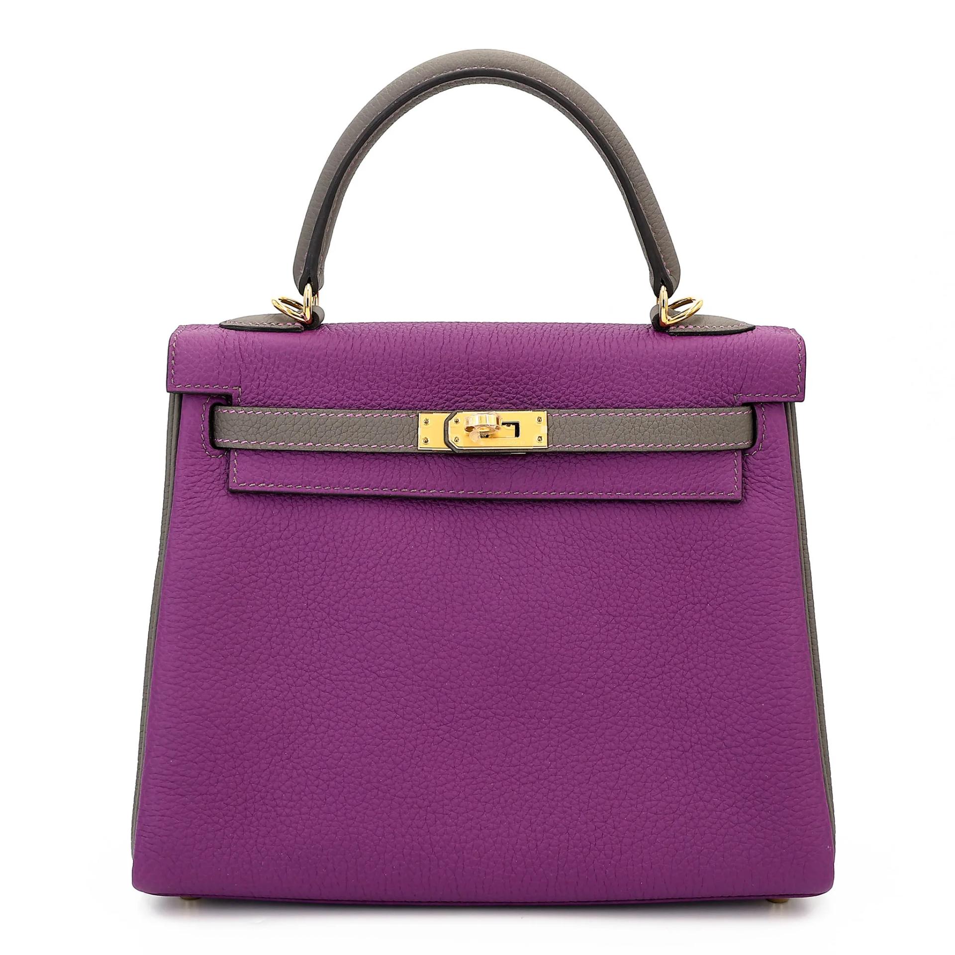 Unused ( Rank NS ) HERMÈS Special Order Kelly 25 HSS Anemone (P9) Etain (8F) Togo Gold hardware D (2019) - 1