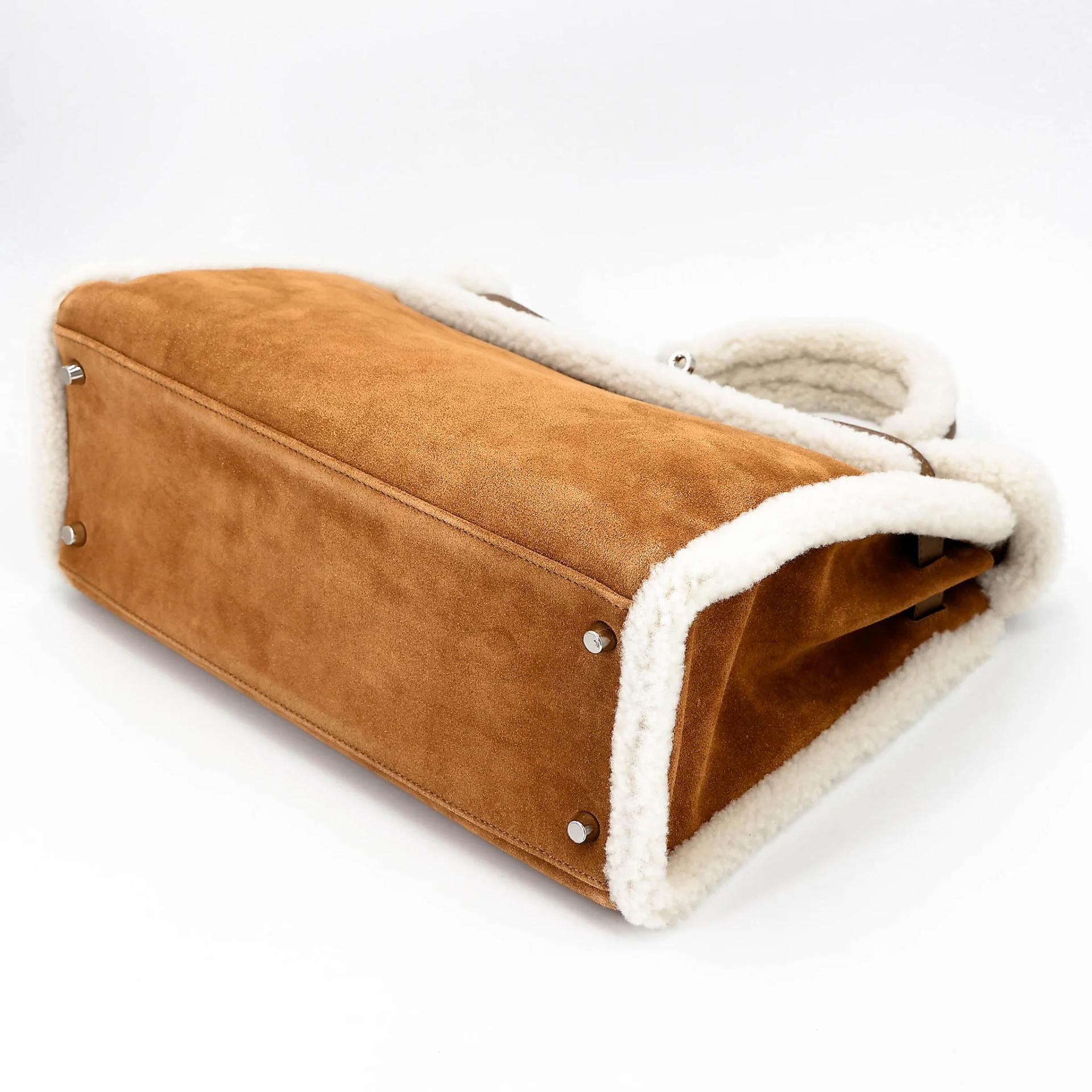 Excellent ( Rank SA ) HERMÈS Limited Edition Kelly 35 Teddy Alezan (3G) Chai (0M) Grizzly Swift Palladium hardware B (2023) - 4