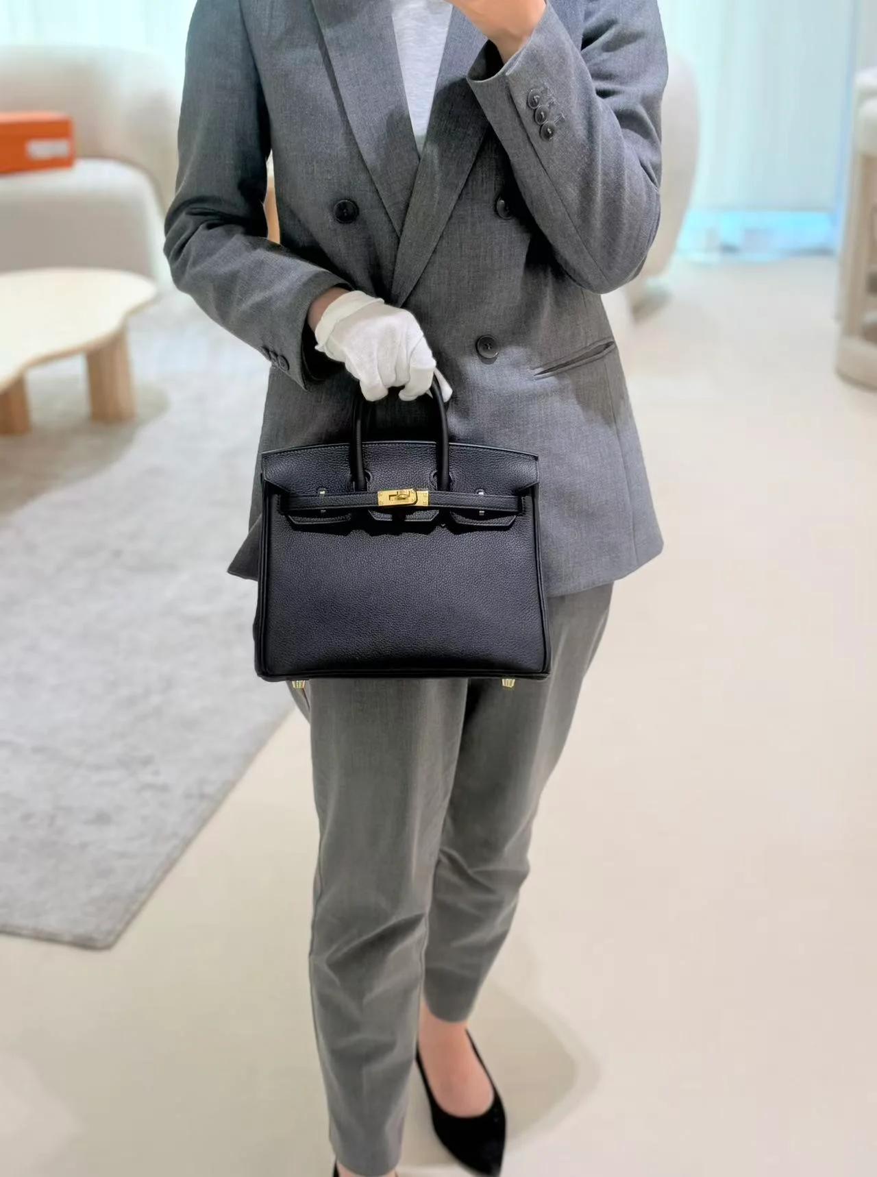 Unused ( Rank NS ) HERMÈS Birkin 25 Noir (89) Togo Gold hardware K (2025) - 5