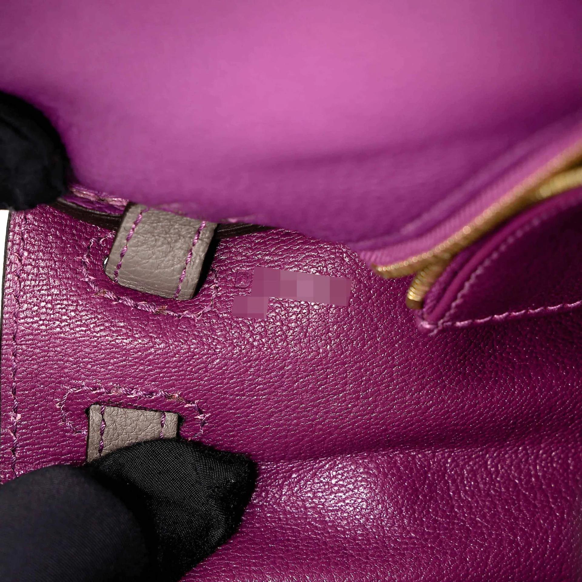 Unused ( Rank NS ) HERMÈS Special Order Kelly 25 HSS Anemone (P9) Etain (8F) Togo Gold hardware D (2019) - 15