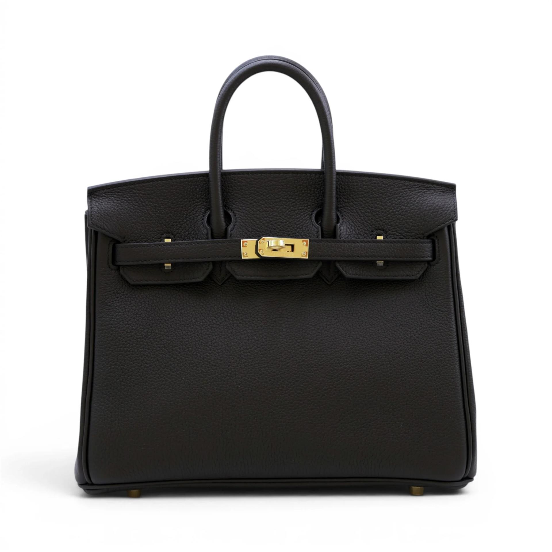 Unused ( Rank NS ) HERMÈS Birkin 25 Noir (89) Togo Gold hardware K (2025) - 1