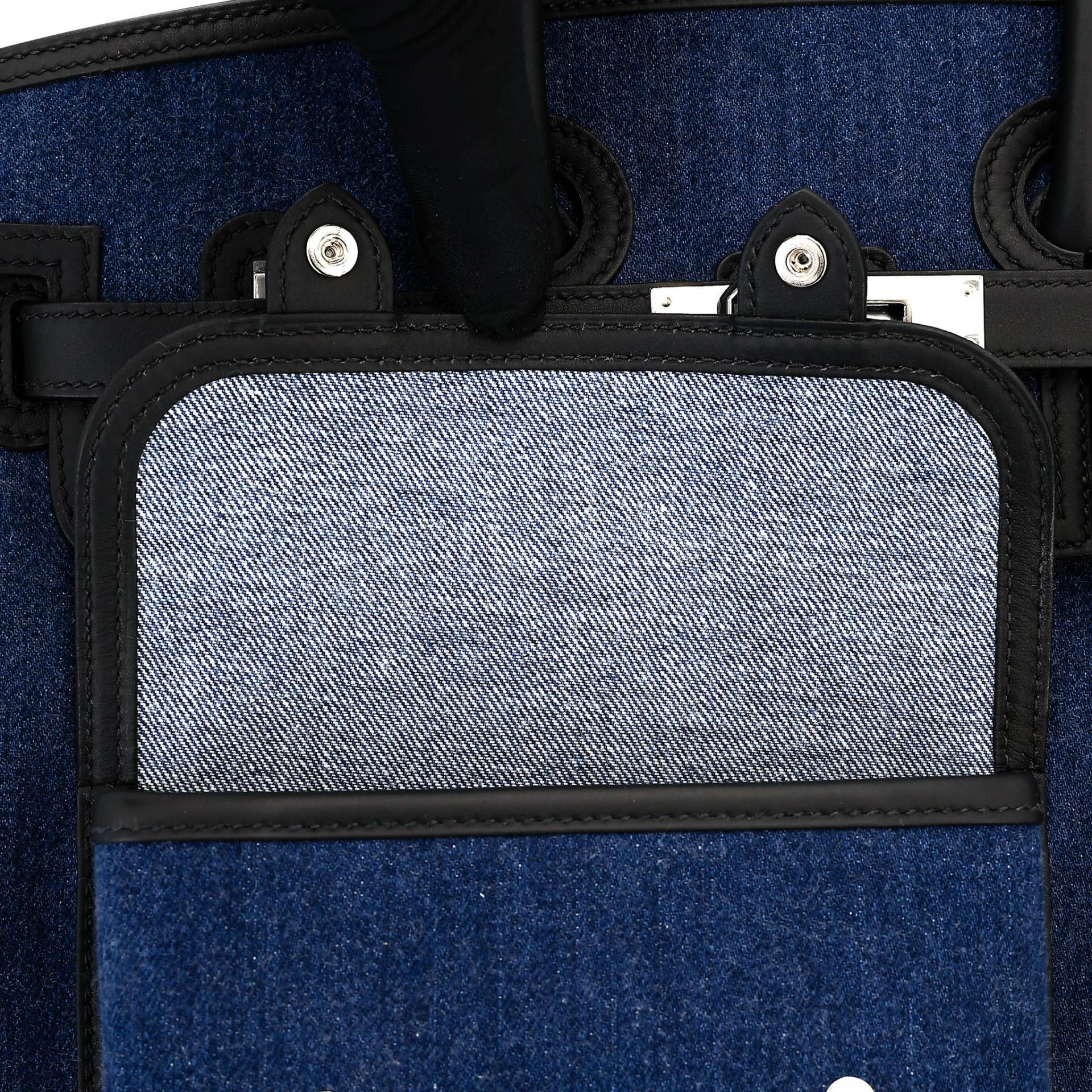 Brand New ( Rank N ) HERMÈS Limited Edition Birkin Cargo 35 Denim Denim Swift Palladium hardware K (2025) - 12