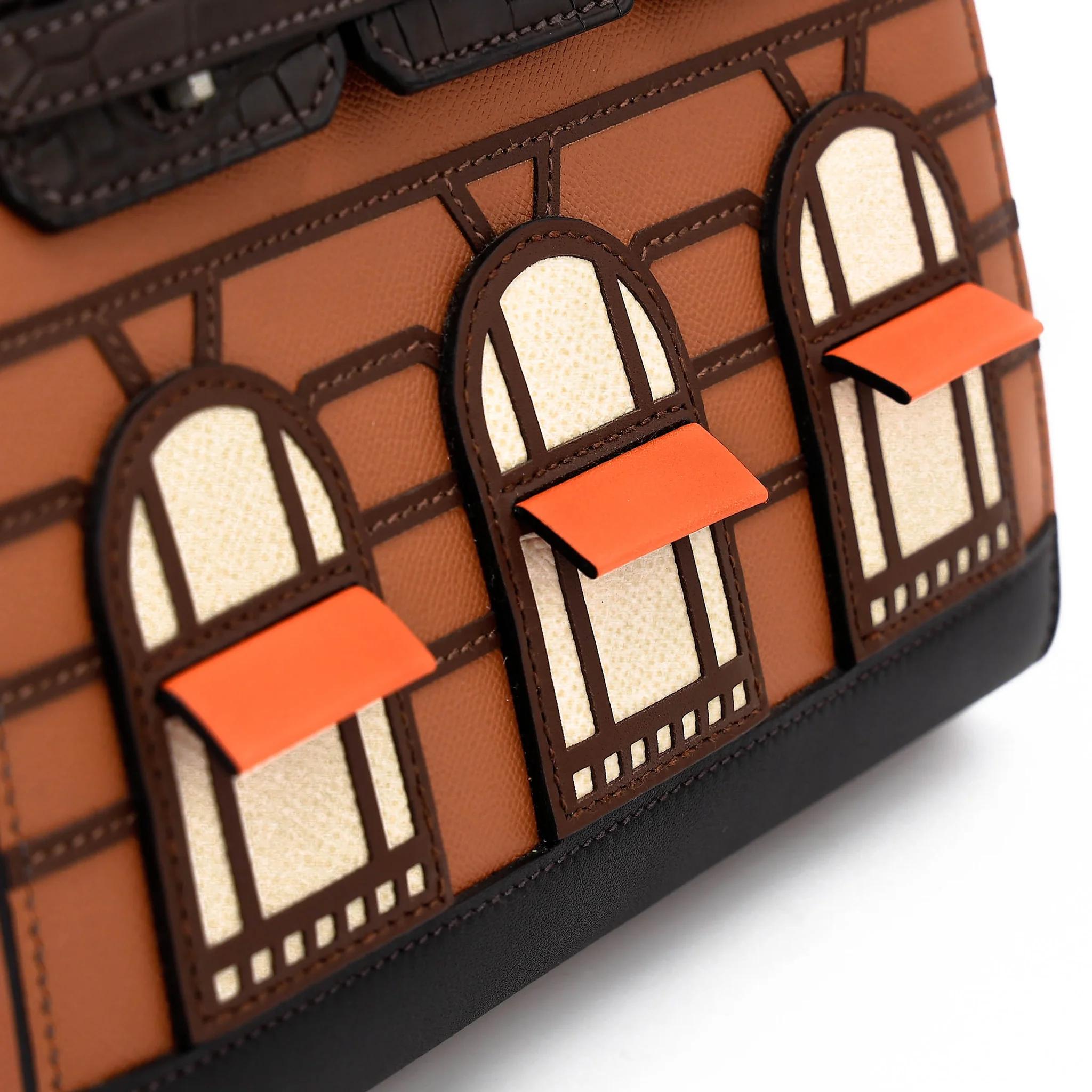 ランク SA HERMÈS エルメス 限定品 バーキン フォーブル ゴールド (37) エベンヌ (46) ブリュレ (4G) オレンジ (93) クレ (10) クロコダイル アリゲーター マット マダム ソンブレロ スイフト シルバー金具 Y刻印 (2020) - 11