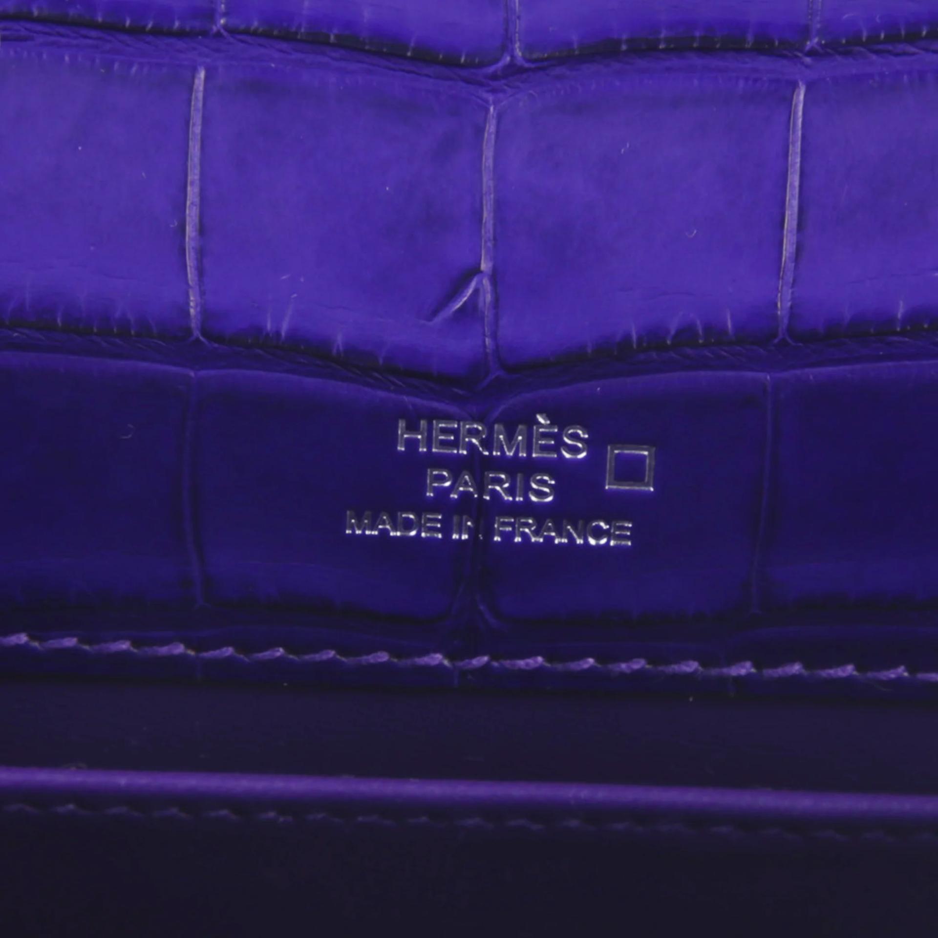 Brand New ( Rank N ) HERMÈS Kelly Pochette Purple (X3) Matte Alligator Palladium hardware G (2026) - 10