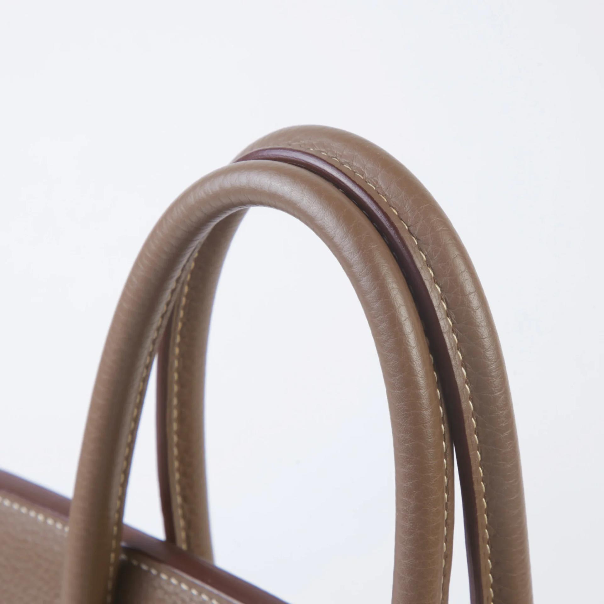 Very Good ( Rank A) HERMÈS Birkin 30 Etoupe (18) Togo Palladium hardware Square R (2014) - 3
