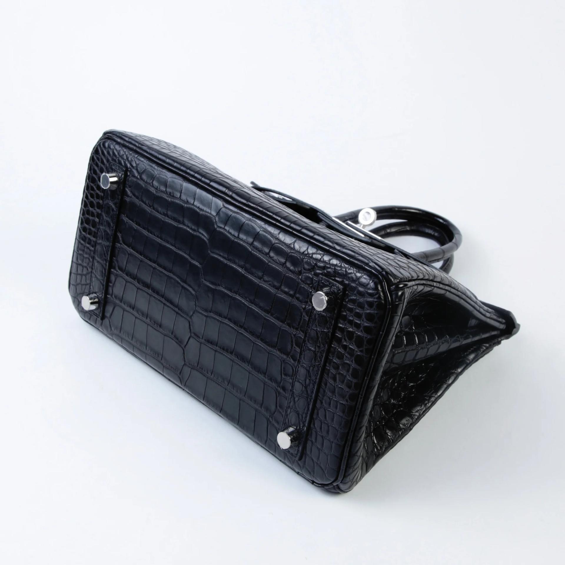 Brand New ( Rank N ) HERMÈS Birkin 25 Noir (89) Matte Alligator Palladium hardware K (2025) - 5