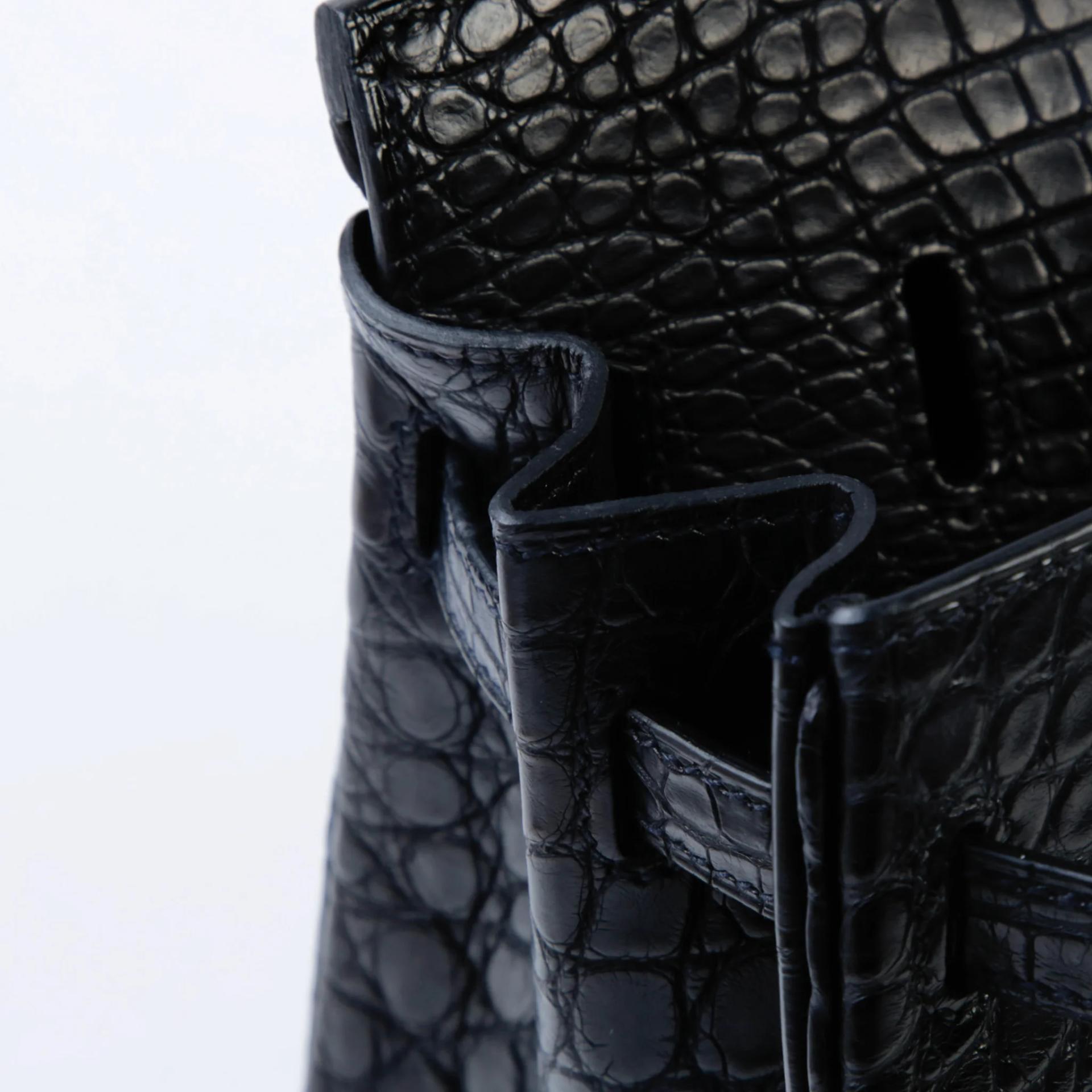 Brand New ( Rank N ) HERMÈS Birkin 25 Noir (89) Matte Alligator Palladium hardware K (2025) - 12