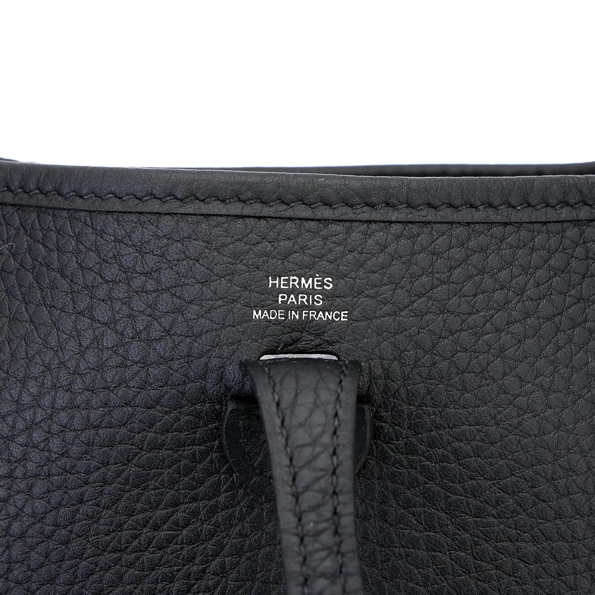Brand New ( Rank N ) HERMÈS Neo Evelyne 16 Noir (89) Clemence Palladium hardware G (2026) - 9