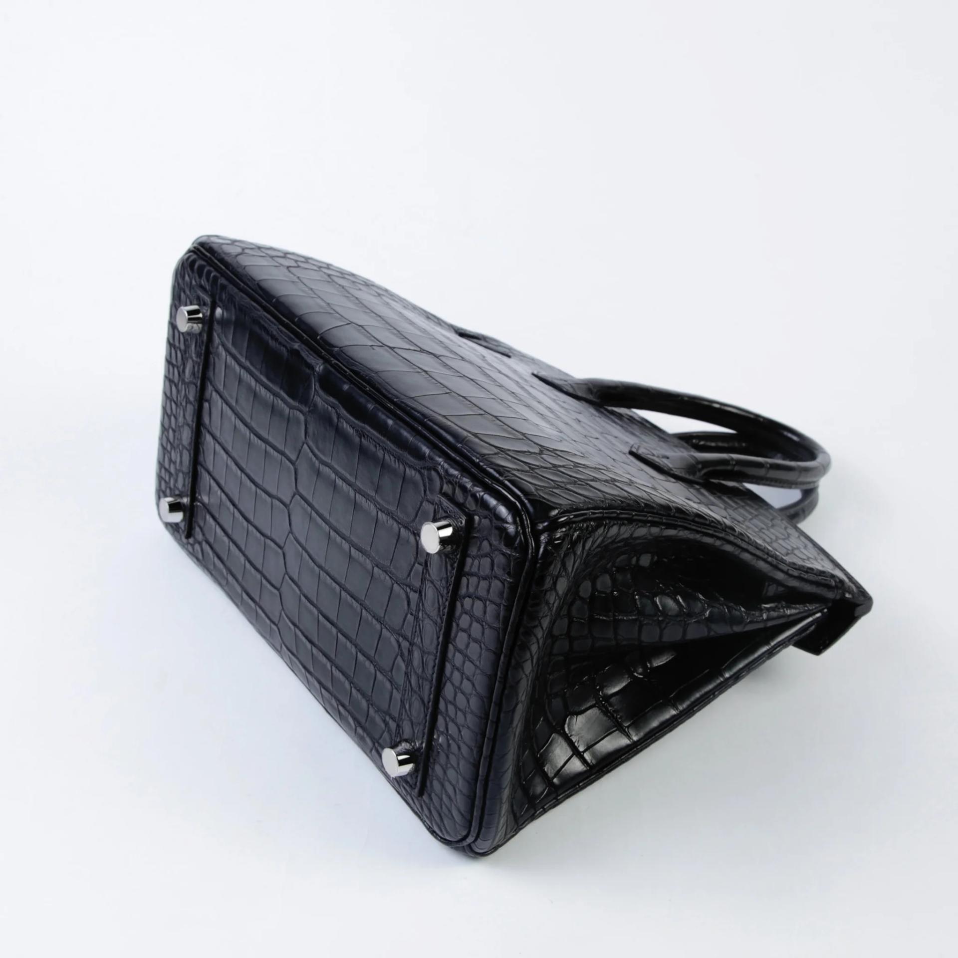 Brand New ( Rank N ) HERMÈS Birkin 25 Noir (89) Matte Alligator Palladium hardware K (2025) - 7
