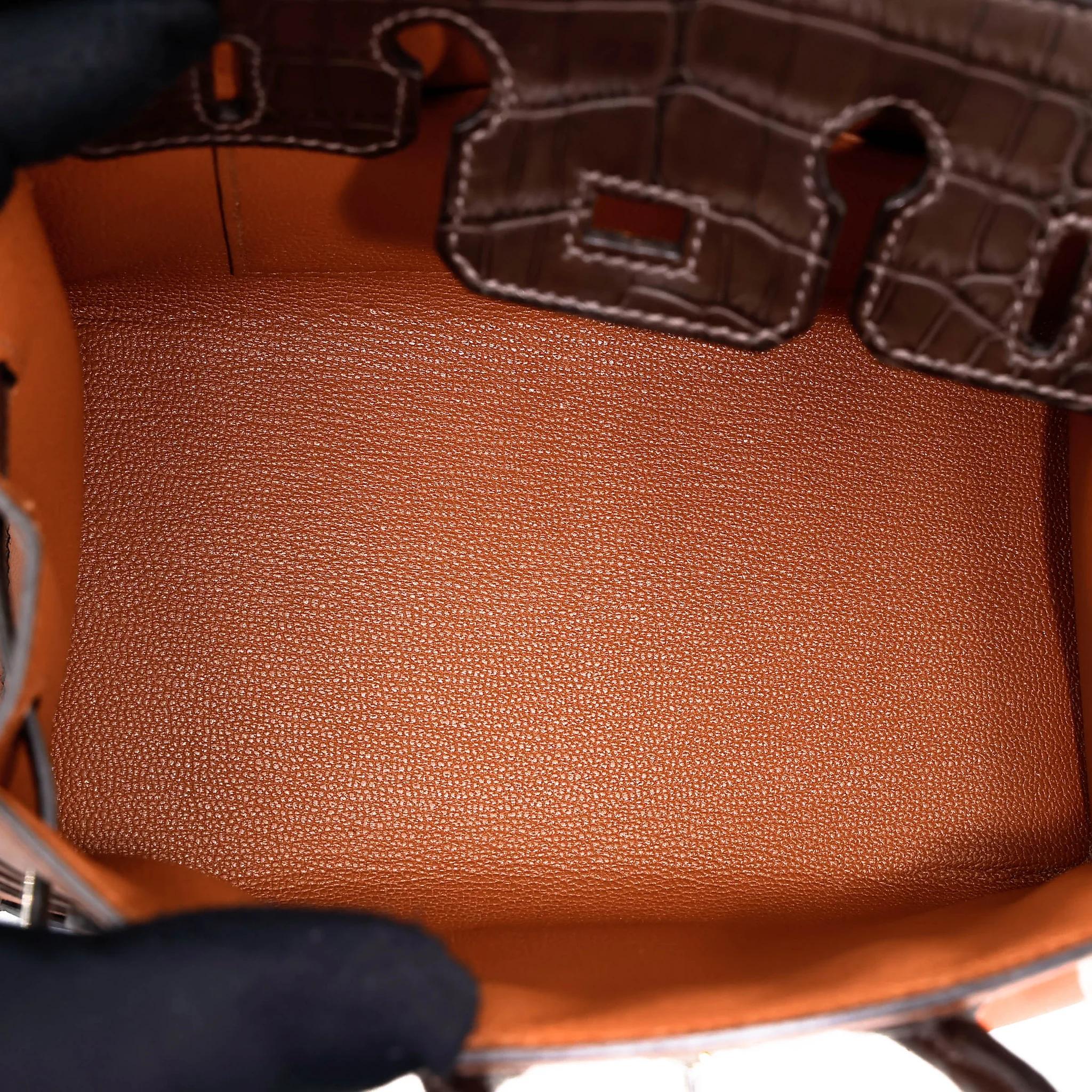 ランク SA HERMÈS エルメス 限定品 バーキン フォーブル ゴールド (37) エベンヌ (46) ブリュレ (4G) オレンジ (93) クレ (10) クロコダイル アリゲーター マット マダム ソンブレロ スイフト シルバー金具 Y刻印 (2020) - 18