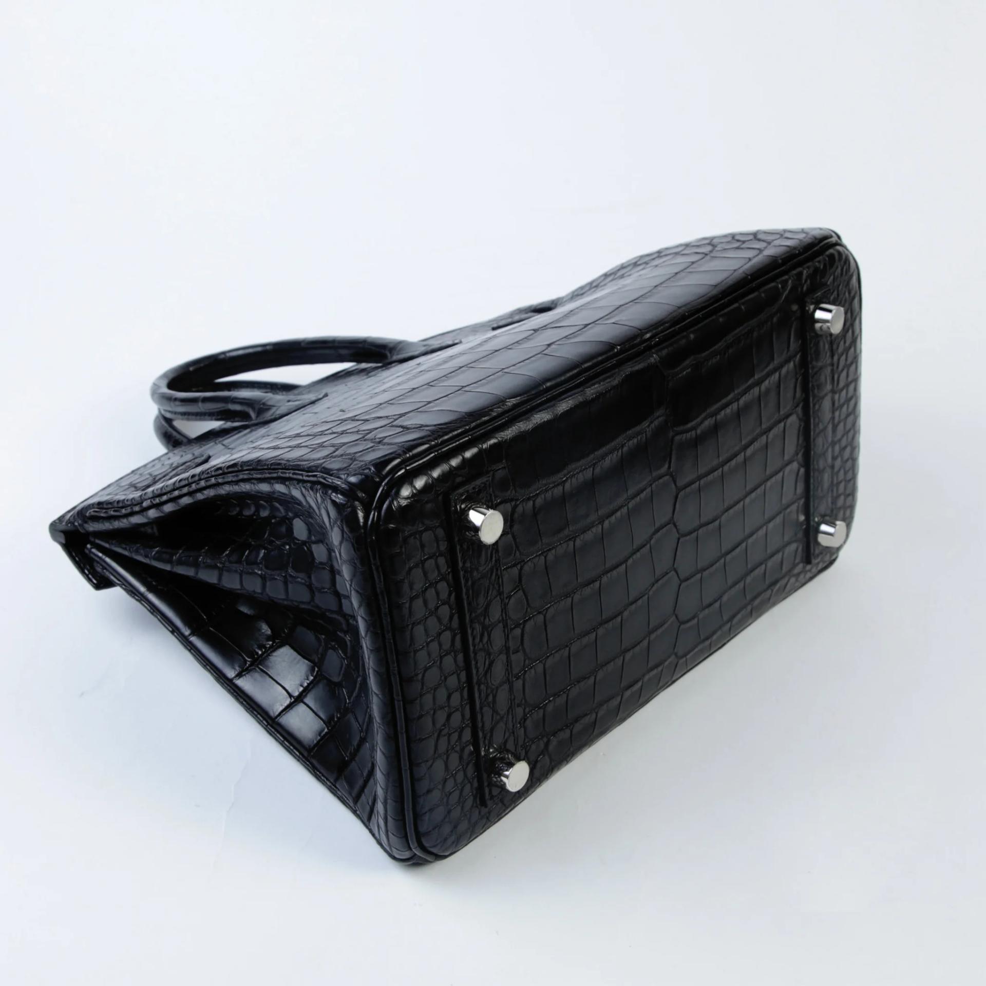 Brand New ( Rank N ) HERMÈS Birkin 25 Noir (89) Matte Alligator Palladium hardware K (2025) - 6