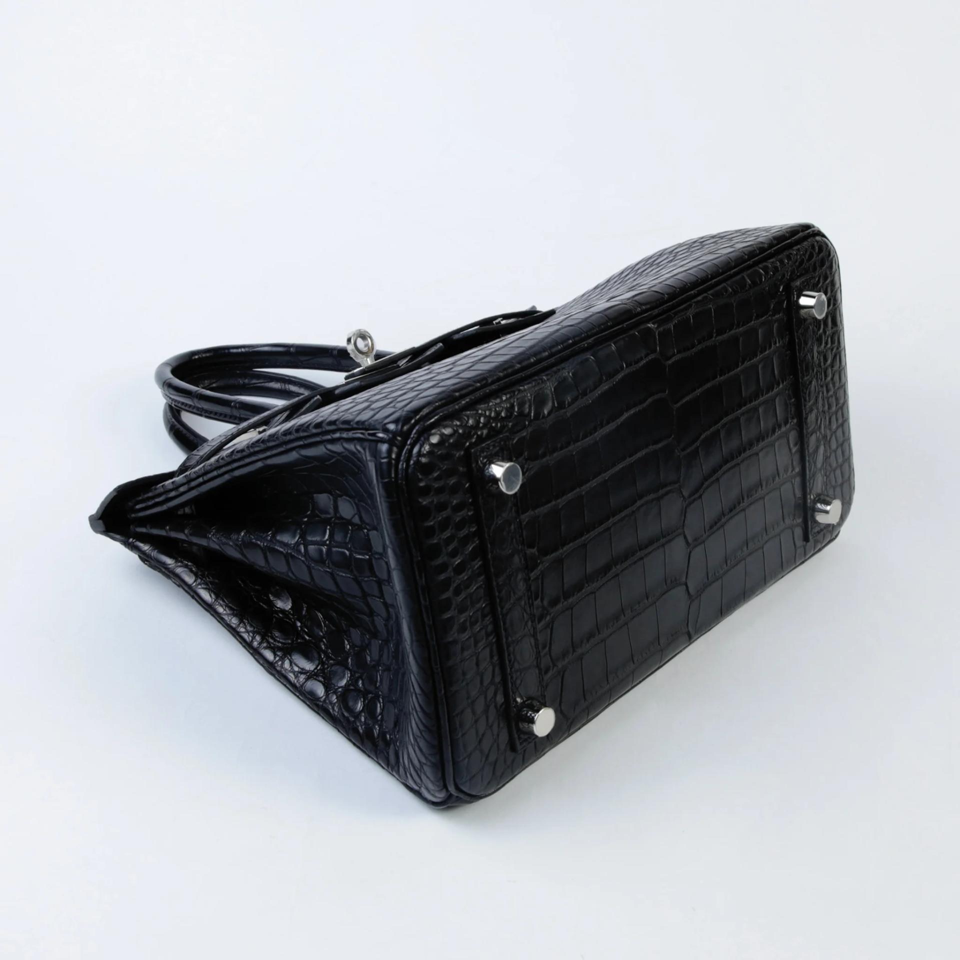 Brand New ( Rank N ) HERMÈS Birkin 25 Noir (89) Matte Alligator Palladium hardware K (2025) - 4