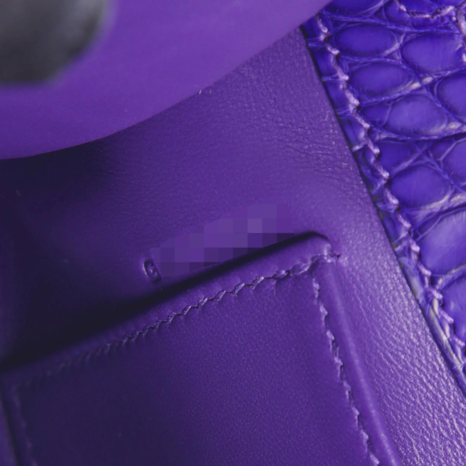 Brand New ( Rank N ) HERMÈS Kelly Pochette Purple (X3) Matte Alligator Palladium hardware G (2026) - 14