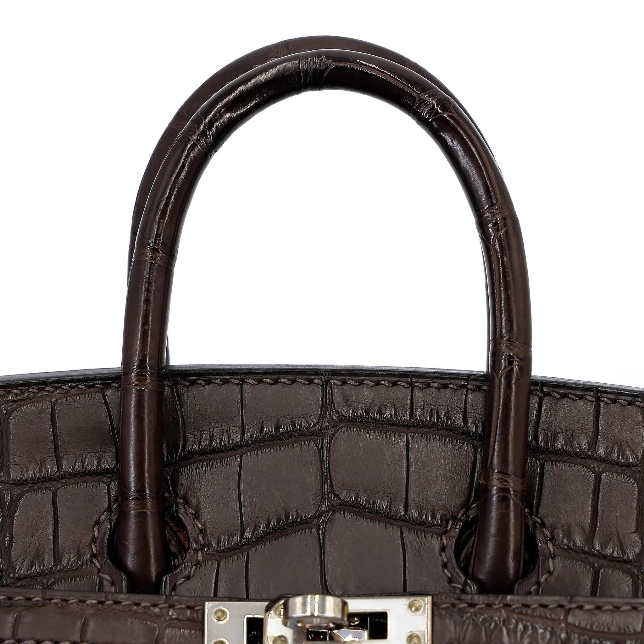 ランク SA HERMÈS エルメス 限定品 バーキン フォーブル ゴールド (37) エベンヌ (46) ブリュレ (4G) オレンジ (93) クレ (10) クロコダイル アリゲーター マット マダム ソンブレロ スイフト シルバー金具 Y刻印 (2020) - 9