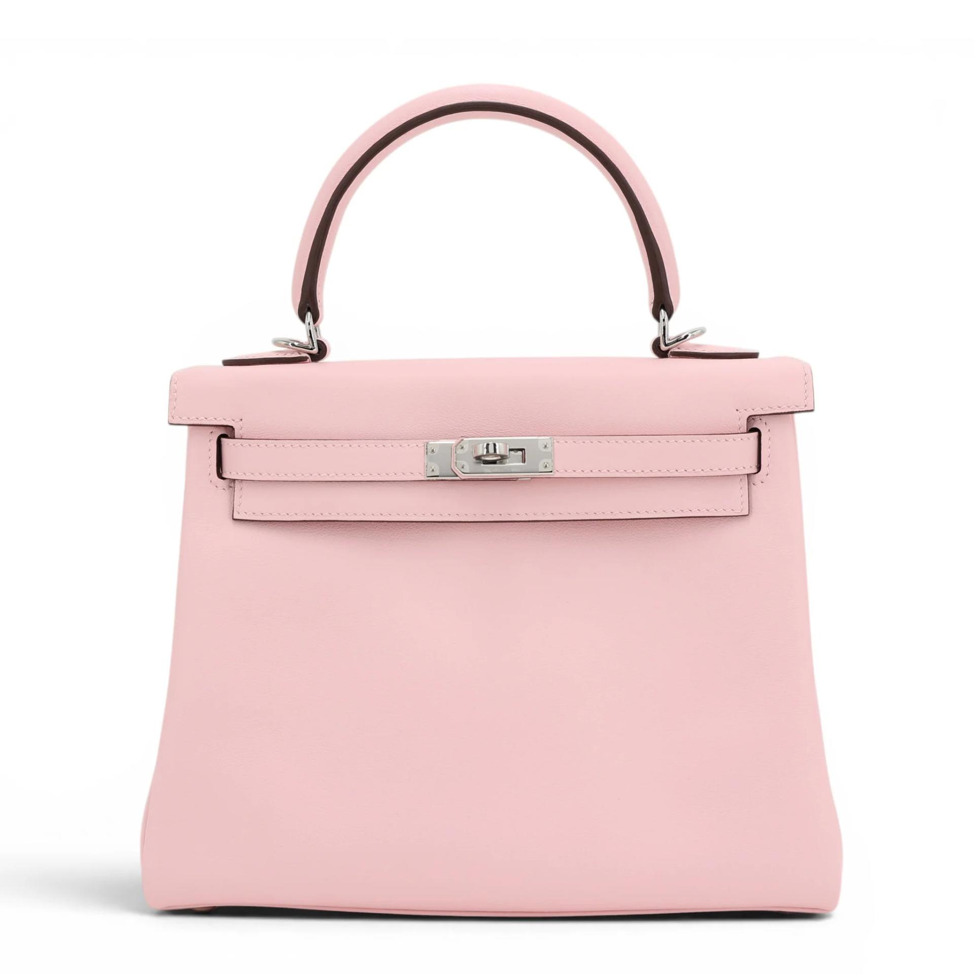 Brand New ( Rank N ) HERMÈS Kelly 25 Rose Sakura (3Q) Swift Palladium hardware K (2025) - 1