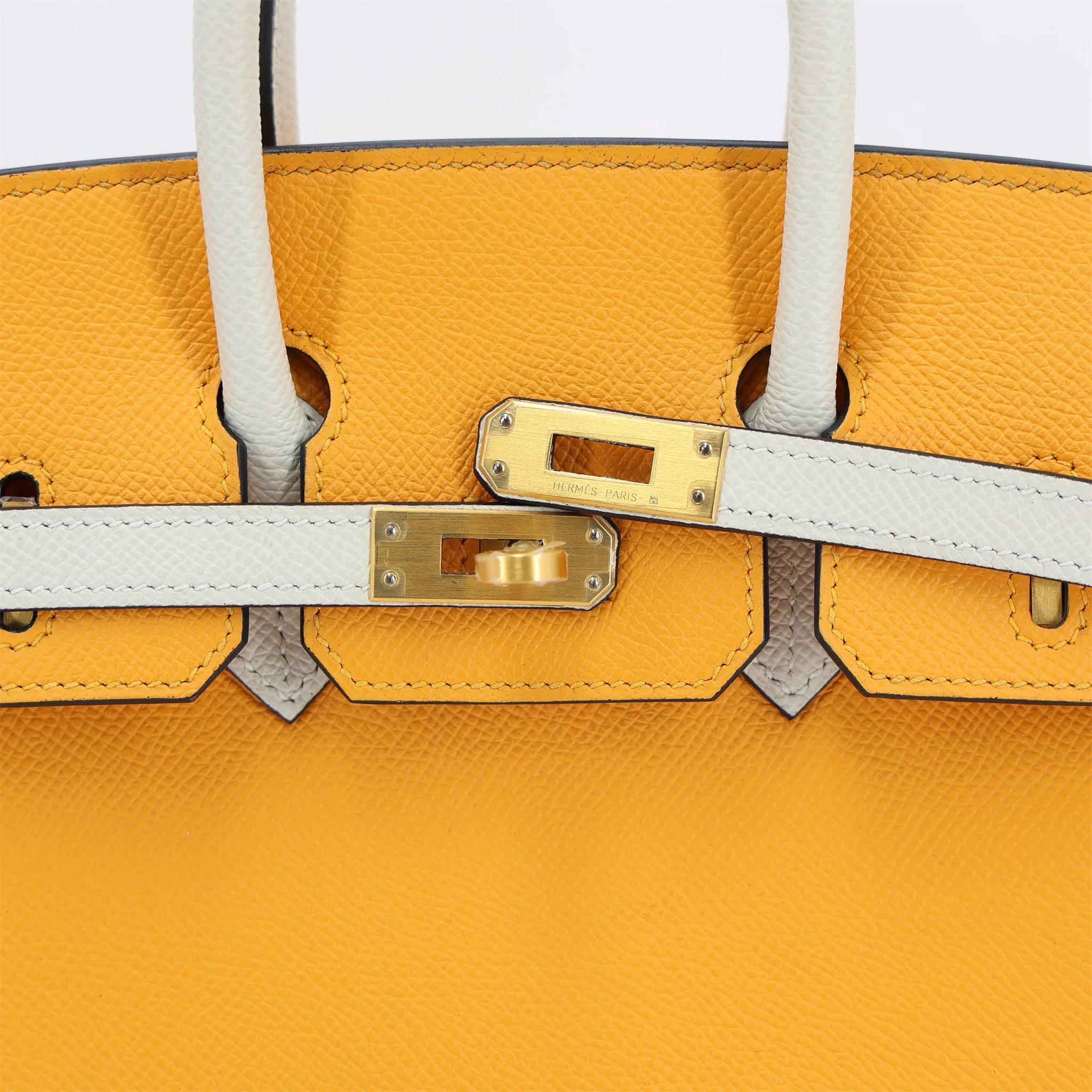 ランク SA HERMÈS エルメス スペシャルオーダー バーキン25 ジョーヌドール (9V) クレ (10) エプソン マットゴールド金具 C刻印 (2018) - 8