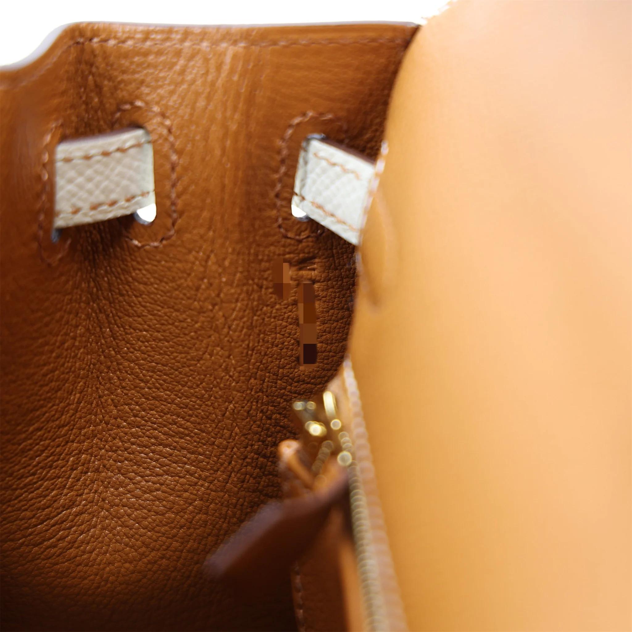 Unused ( Rank NS ) HERMÈS Special Order Kelly 25 Sellier Gold (37) Craie (10) Epsom Brushed Gold hardware W (2024) - 16