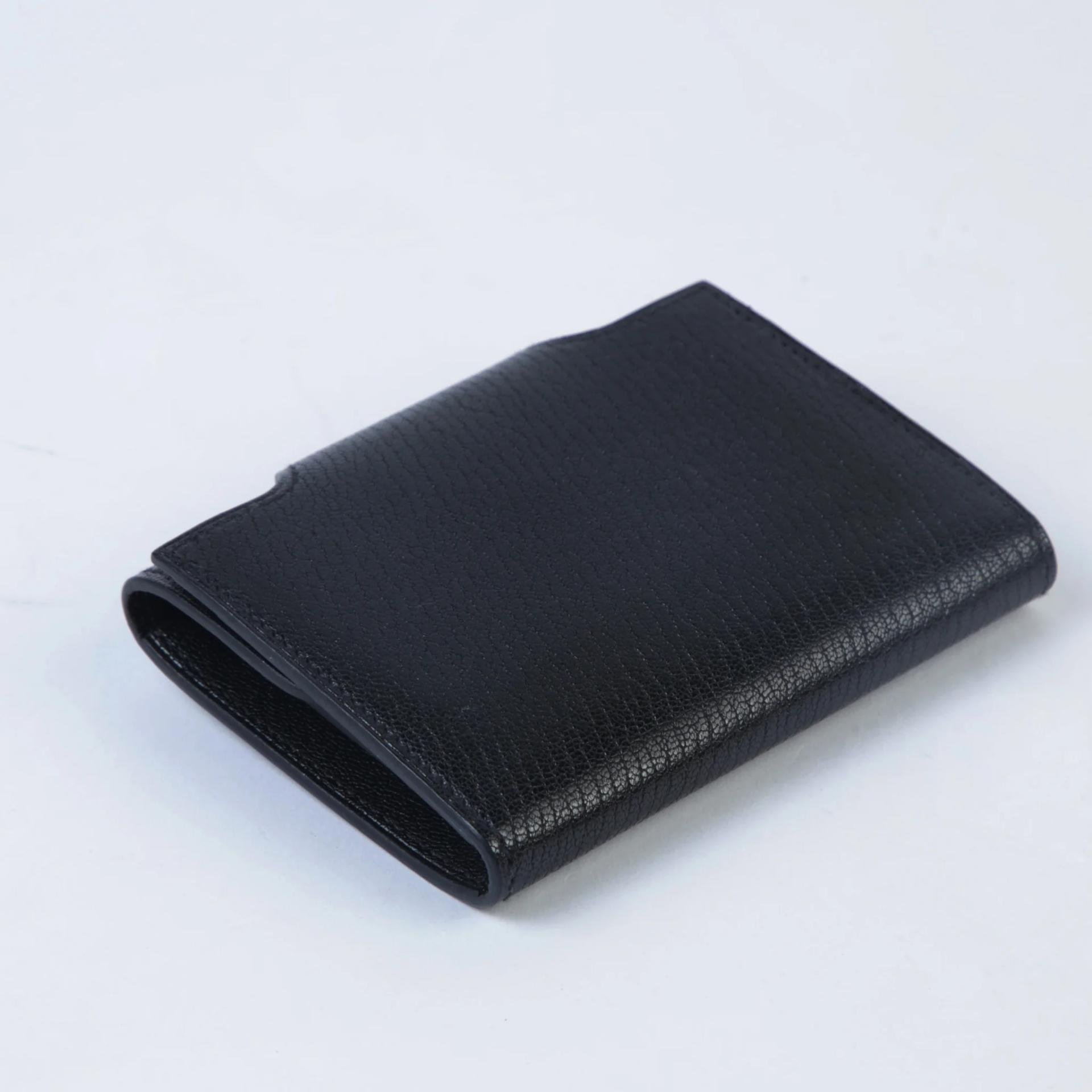 Excellent ( Rank SA ) HERMÈS Iliad Card Case Compact Noir (89) Chevre Palladium hardware W (2024) - 6