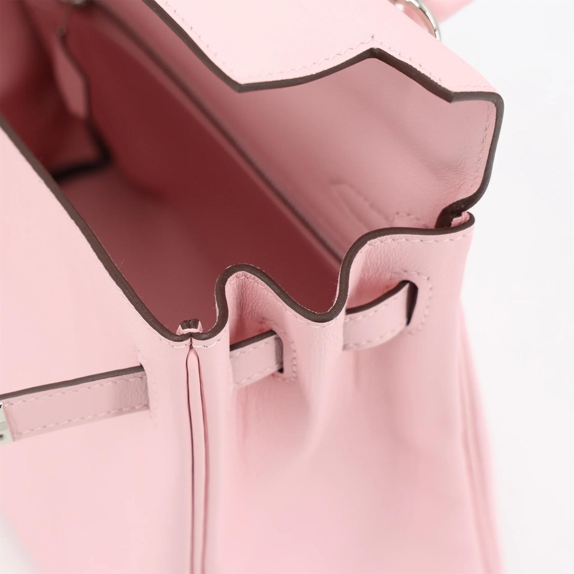 Brand New ( Rank N ) HERMÈS Kelly 25 Rose Sakura (3Q) Swift Palladium hardware K (2025) - 13