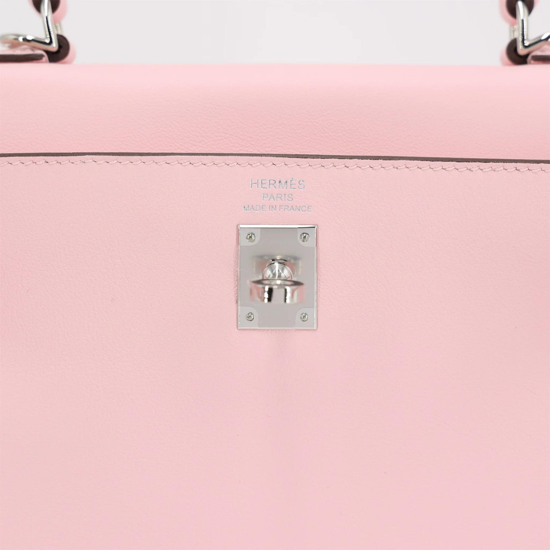 Brand New ( Rank N ) HERMÈS Kelly 25 Rose Sakura (3Q) Swift Palladium hardware K (2025) - 10