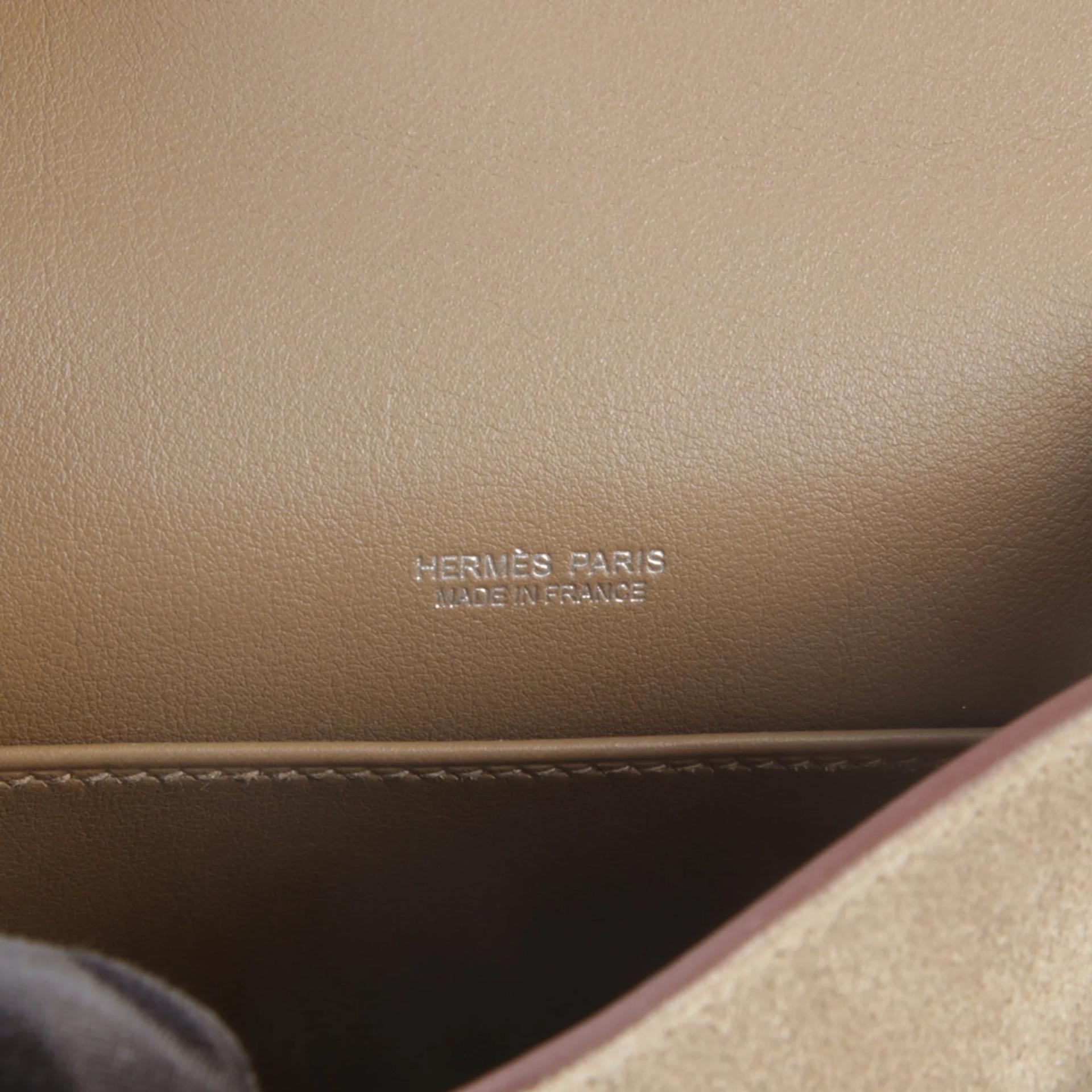 Unused ( Rank NS ) HERMÈS Mini Kelly II Teddy Gris caillou Etoupe (18) Ecru Grizzly Swift Mouton Palladium hardware W (2024) - 11