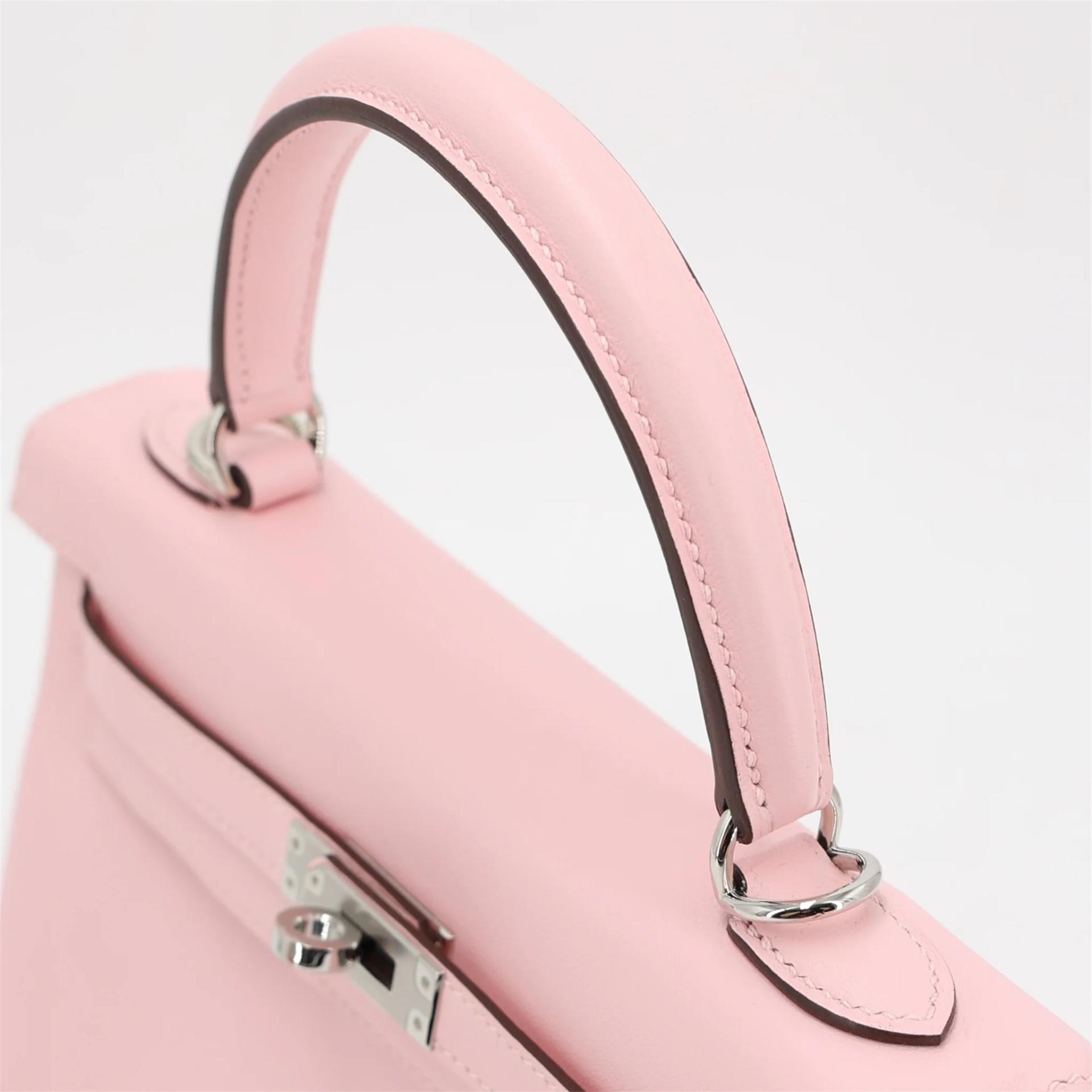 Brand New ( Rank N ) HERMÈS Kelly 25 Rose Sakura (3Q) Swift Palladium hardware K (2025) - 3